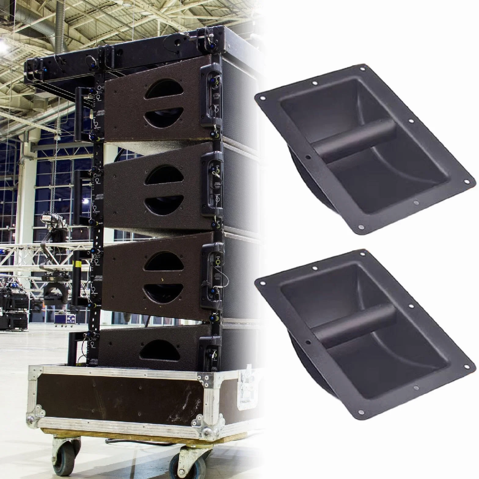 predolo Ensemble de 2 Poignées pour Haut-Parleurs Encastrés, Poignée de Haut-Parleur Audio Encastrée, Accessoires de Transport, pour Transporter Vos Enceintes Toute Confiance, S
