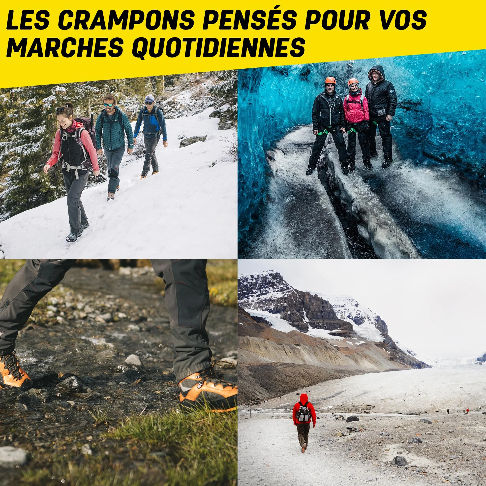 Sidas Crampons à Neige 9 Pointes en Métal Antidérapants pour Glace et Neige Dure