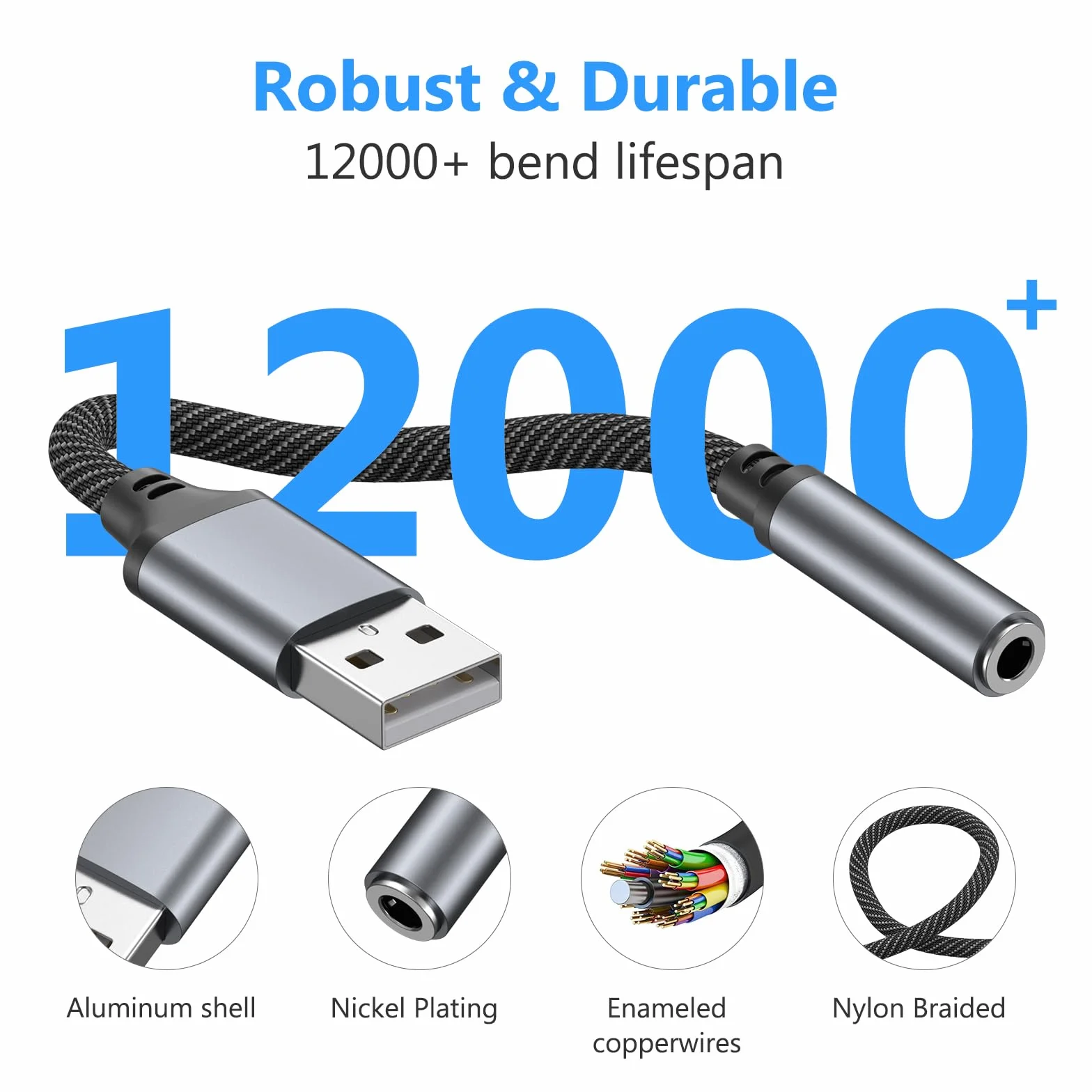 Oumida Adaptateur USB vers Jack 3.5mm Carte Son Externe USB A vers AUX Stéréo 3,5mm Compatible Casque PC Linux Violet