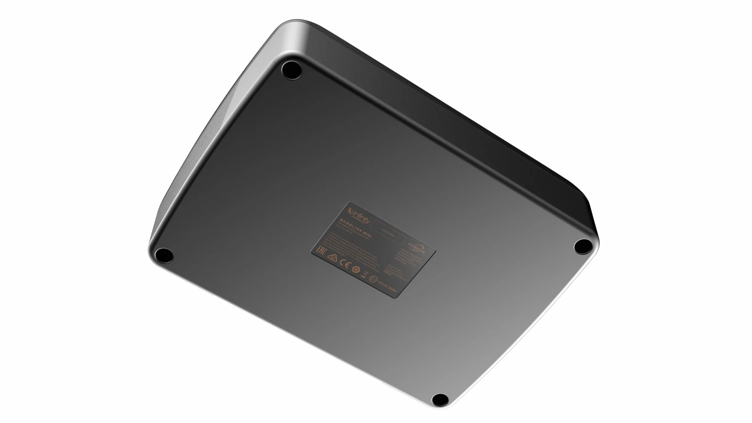 Infinity BassLink Mini Caisson de Basses Actif Compact 100W RMS et 200W Max avec Haut-Parleur 6x8, boîtier en Aluminium, Filtre Passe-Bas réglable, Bass Boost et Commande de Volume à Distance