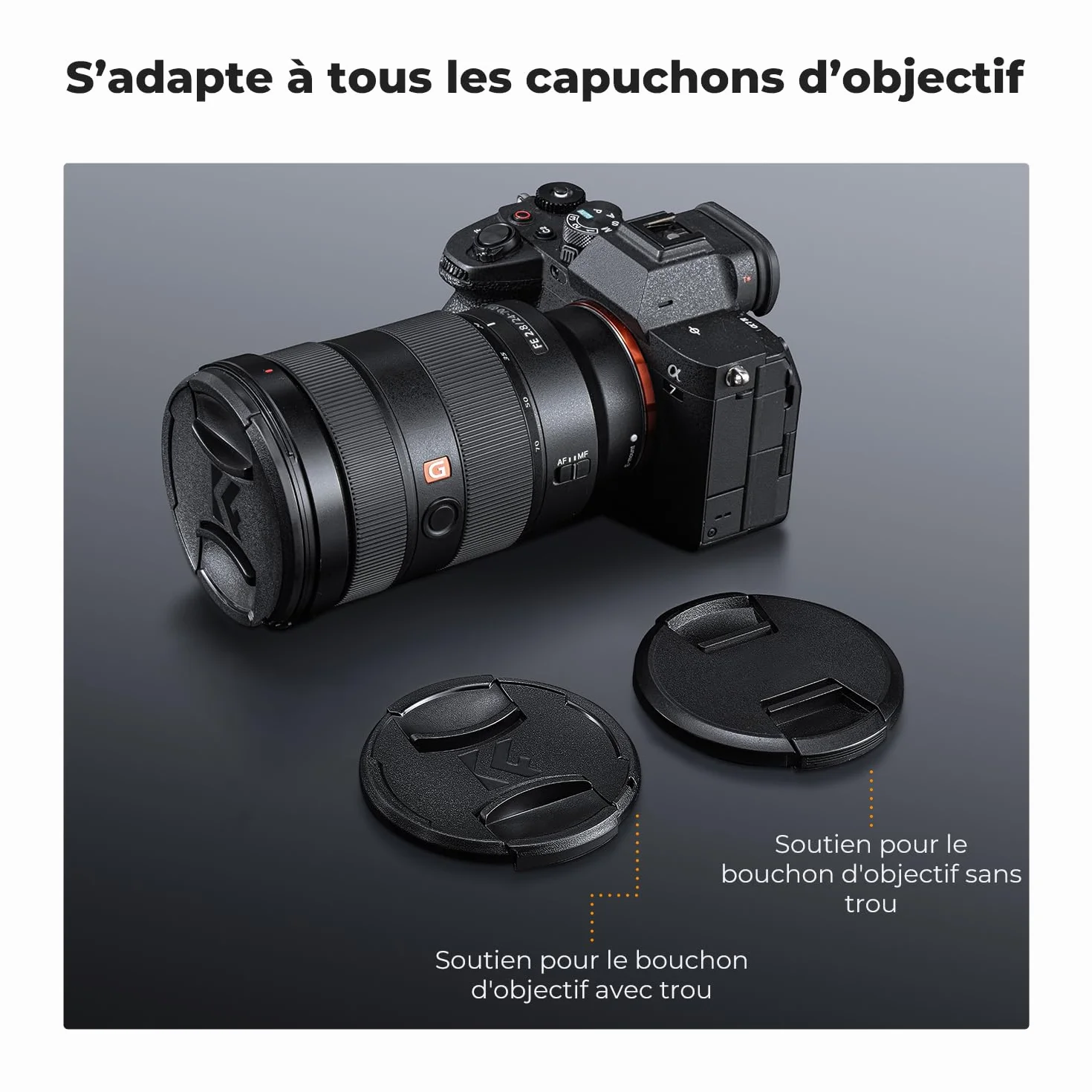 K&F Concept 6 Pièces Élastique pour Bouchon Courroie Lens Cap Keeper + Chiffon de Nettoyage Compatible avec Objectif Appareil Photo Canon Nikon Sony Olympus Fujifilm Pentax Panasonic Leica
