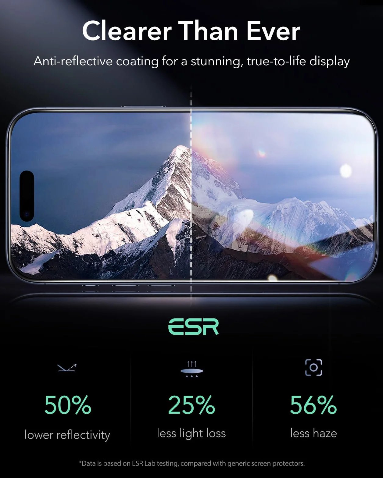 ESR Verre Trempé pour iPhone 17 Pro Max, 9H+ Protections D'écran, Armorite Ultra-résistant de Qualité Militaire, Incassable et très durable, avec Plateau UltraFit Mis à Jour, Lot de 3