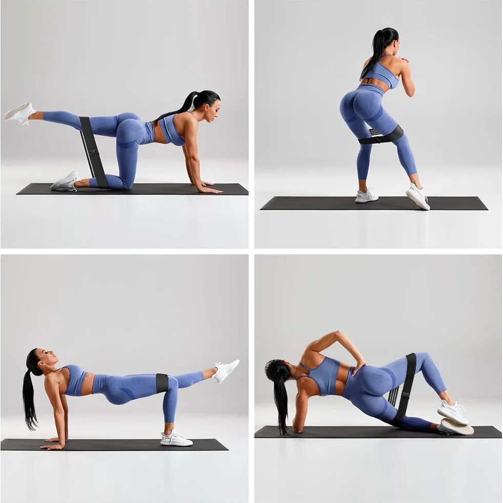Flintronic Bande Élastique Musculation, Bande de Résistance 3/5 Niveaux de Force, Fitness en Tissu, avec Sac de Rangement