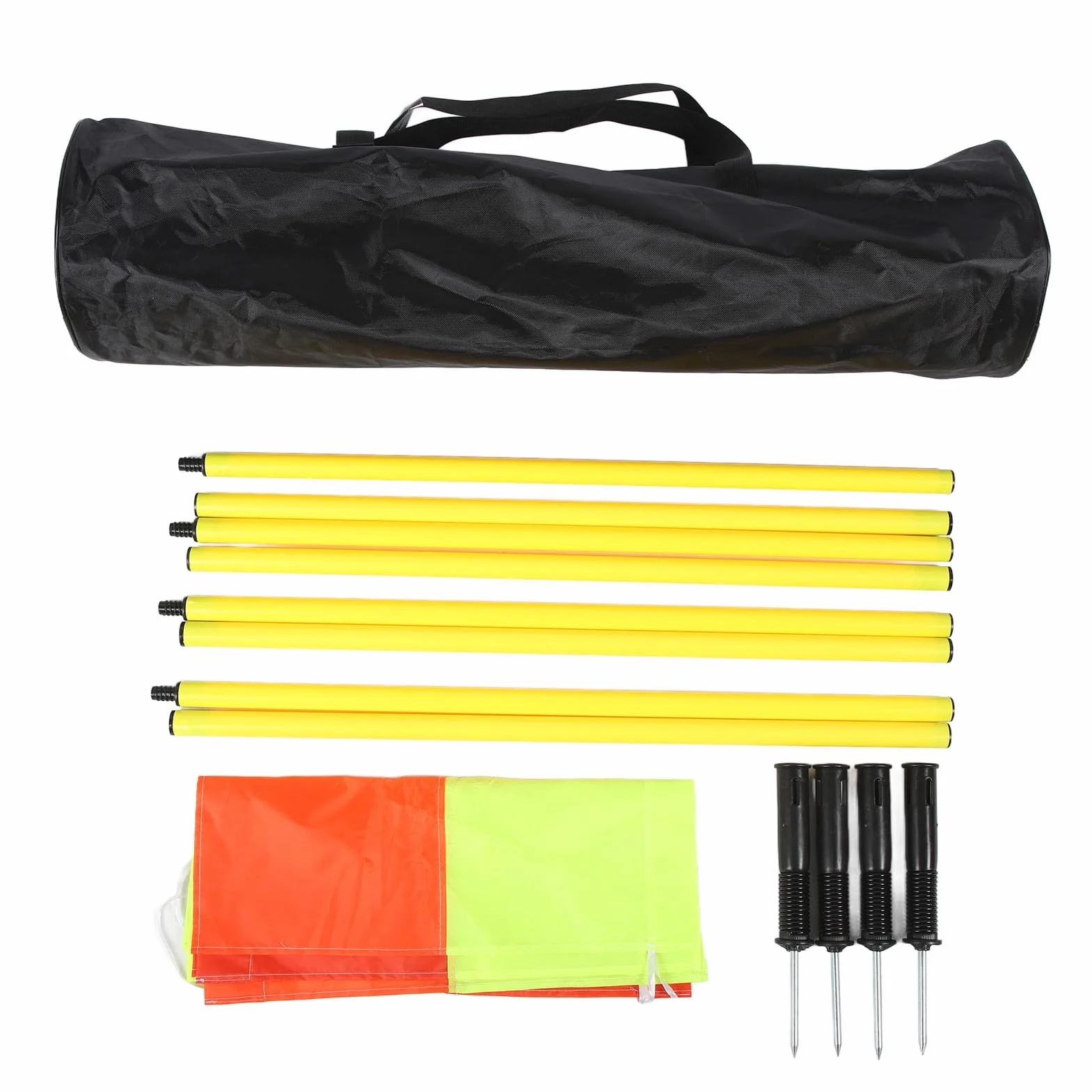 Lot de 4 Drapeaux d'Angle de Terrain de Football avec Poteaux - Couleurs Vives - Entraînement Extérieur