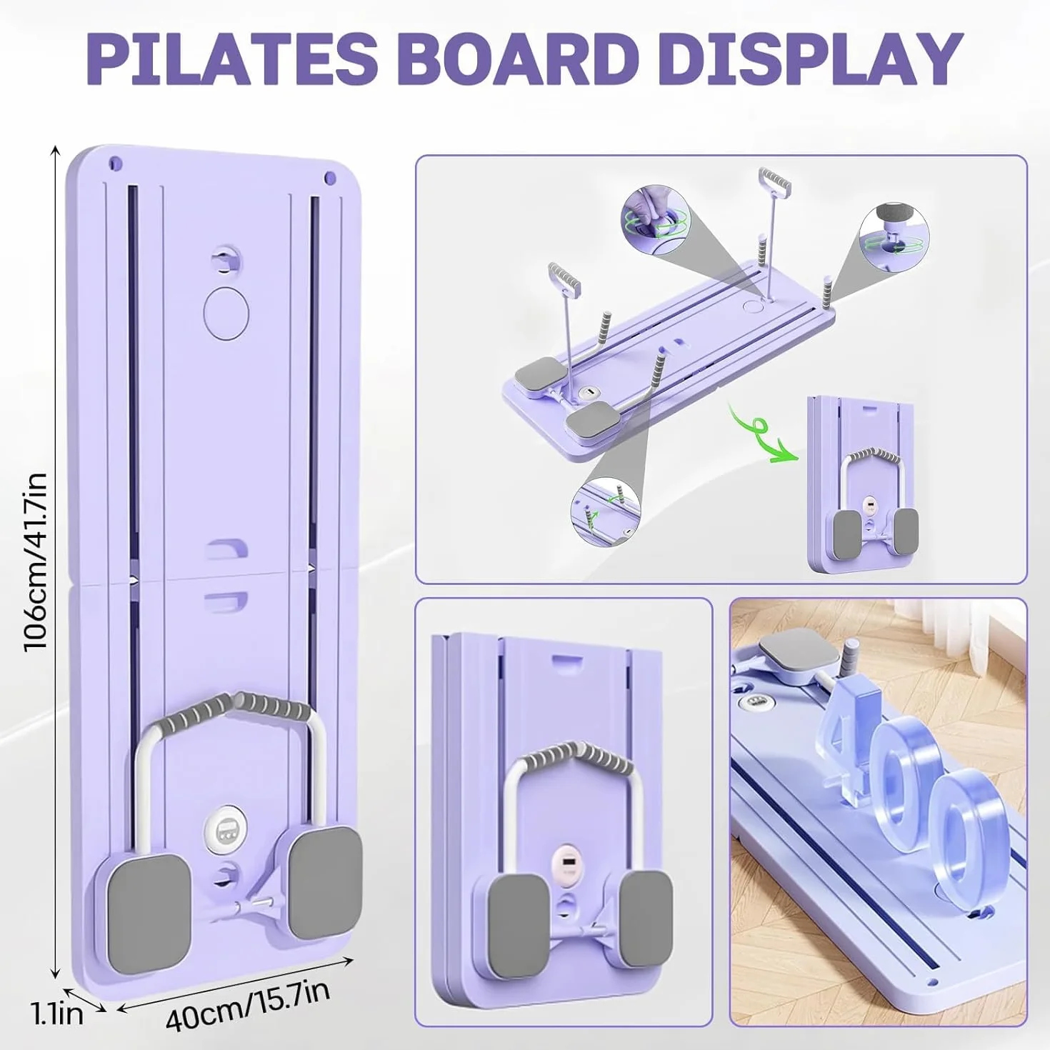 VHV Pilates Reformer Compact 5 en 1, Roue Abdominale avec Rebond Automatique et Minuterie, Ab Roller Fitness