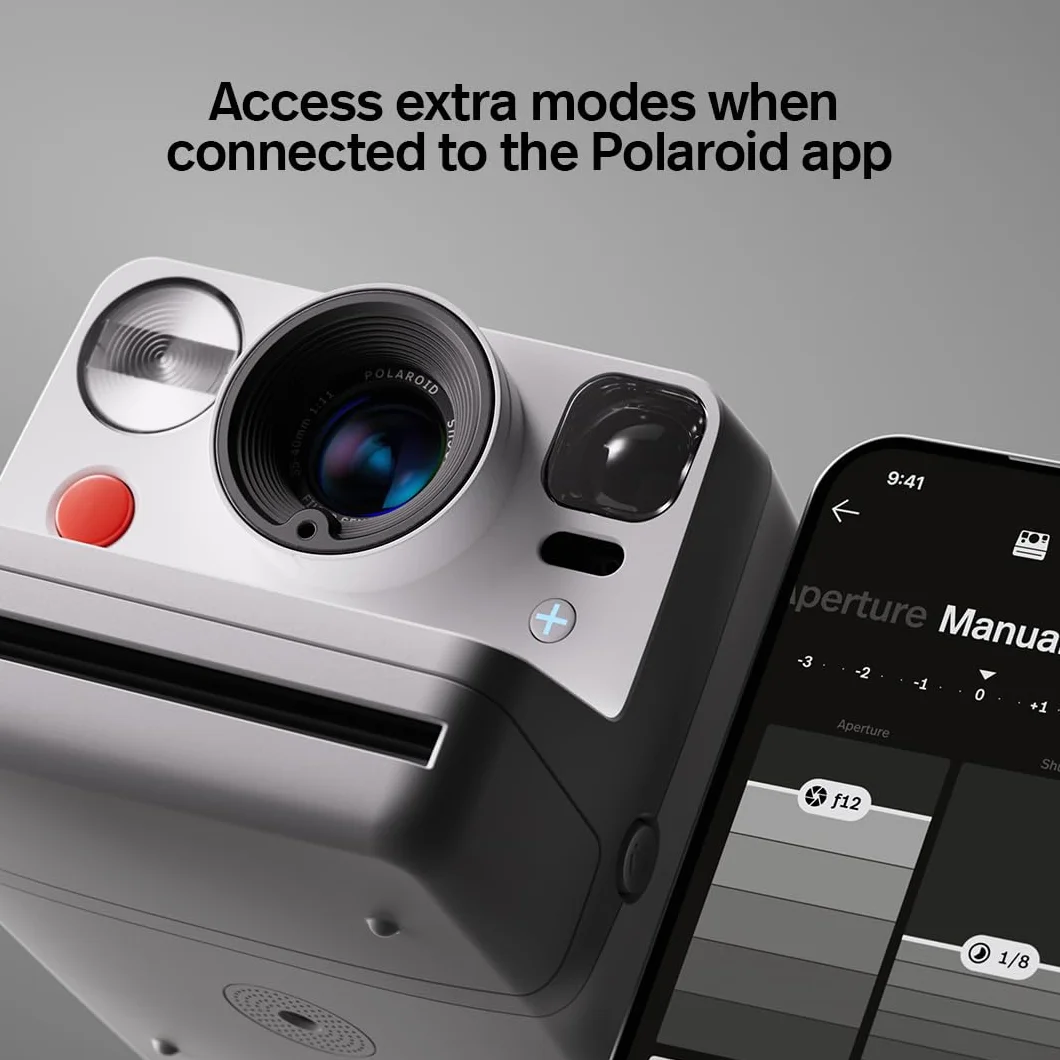 Polaroid - Now+ Gen3 - Appareil Photo instantané connecté Bluetooth - Pack Appareil Photo + Film Couleur (16 Photos) Noir (6562)