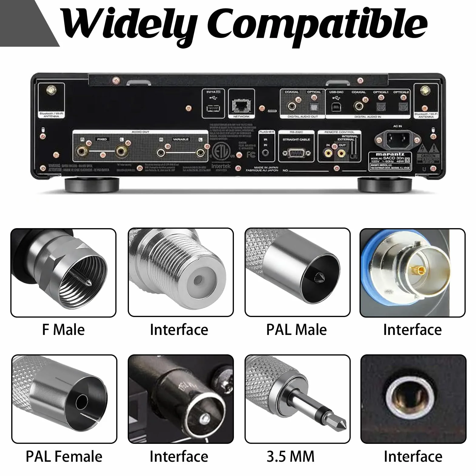 Antenne Radio FM Dab Intérieure 79CM avec Base Magnétique et Câble 3M, Réception Numérique HD pour Récepteur Stéréo, Home Cinéma, Tuner HiFi, TV, Audio Vidéo
