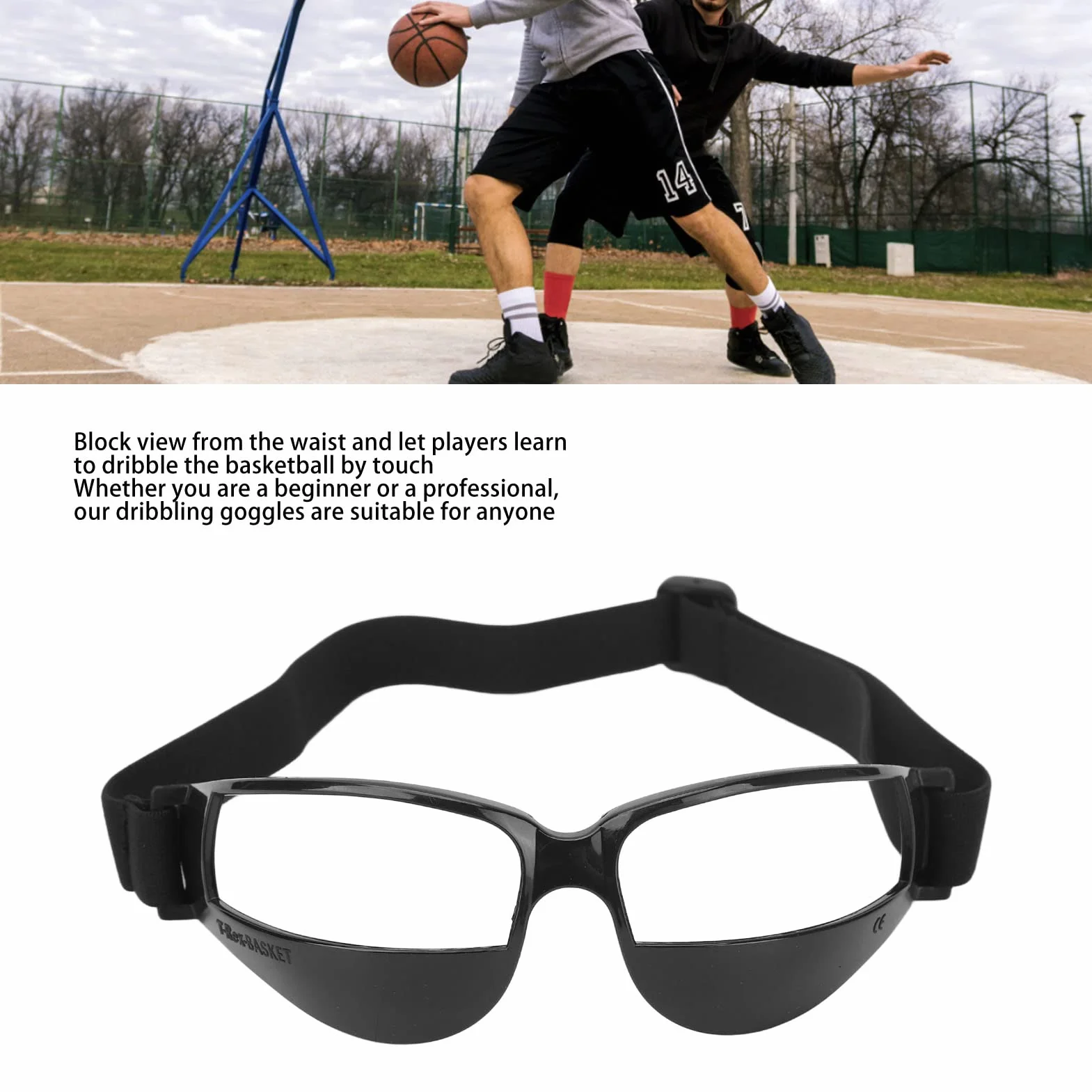 Lunettes de Basket-Ball Noires Anti-Chocs Réglables