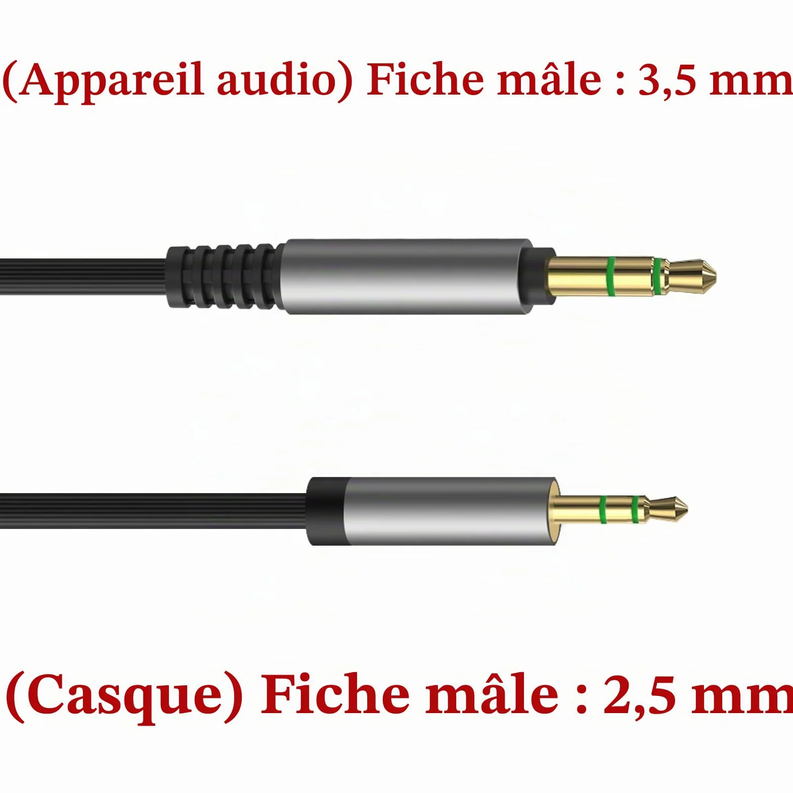 GEEKRIA Câble audio compatible avec JBL 770NC/760NC, Live 660NC/500BT, casques Synchros S700/S500/E50BT, de 2,5 mm à 3,5 mm, cordon stéréo de rechange (4 ft/1,2 m)