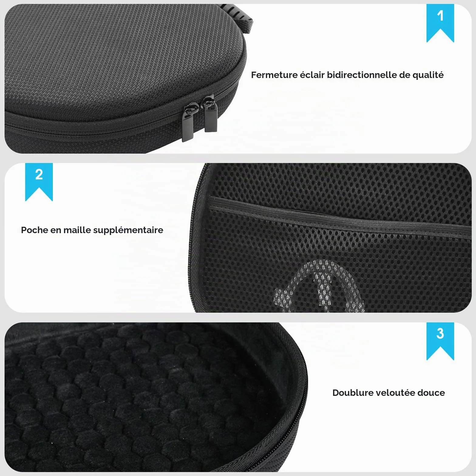ProCase Étui Transport Rigide pour AirPods Max 2020/2024 avec Couvercle et Pochette en Filet, Noir
