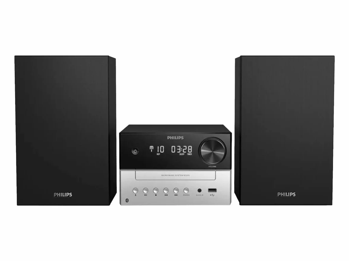 Philips M3205/12 Mini Chaîne Hi-Fi Bluetooth Radio FM CD-MP3 USB Bass Reflex