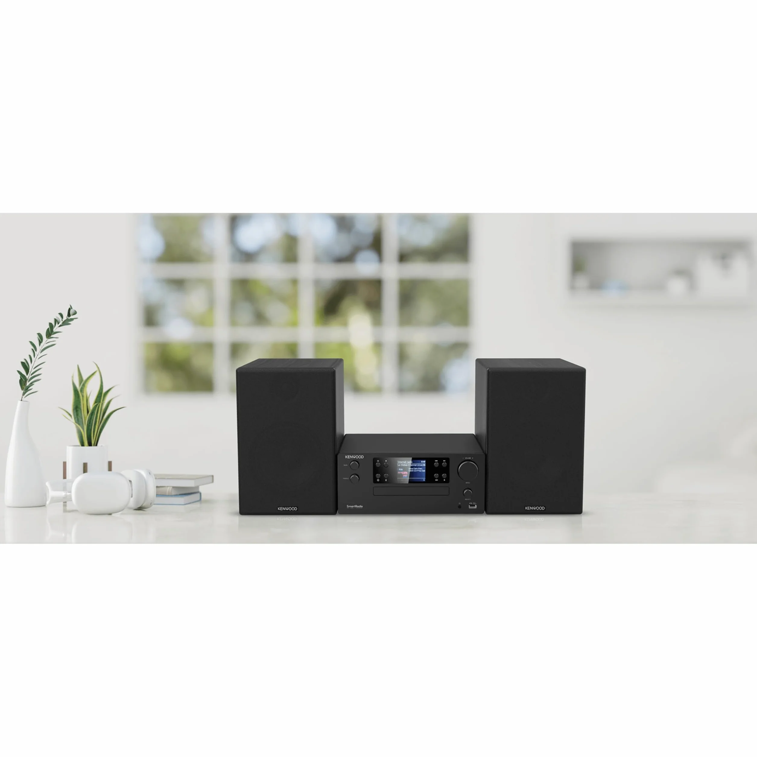 KENWOOD M-9500S-B - Système Micro Hi-Fi Intelligent avec Radio Internet, DAB+, CD/USB, Streaming Audio, Sub-Out, Entrée Optique, 2 x 50 W RMS Noir