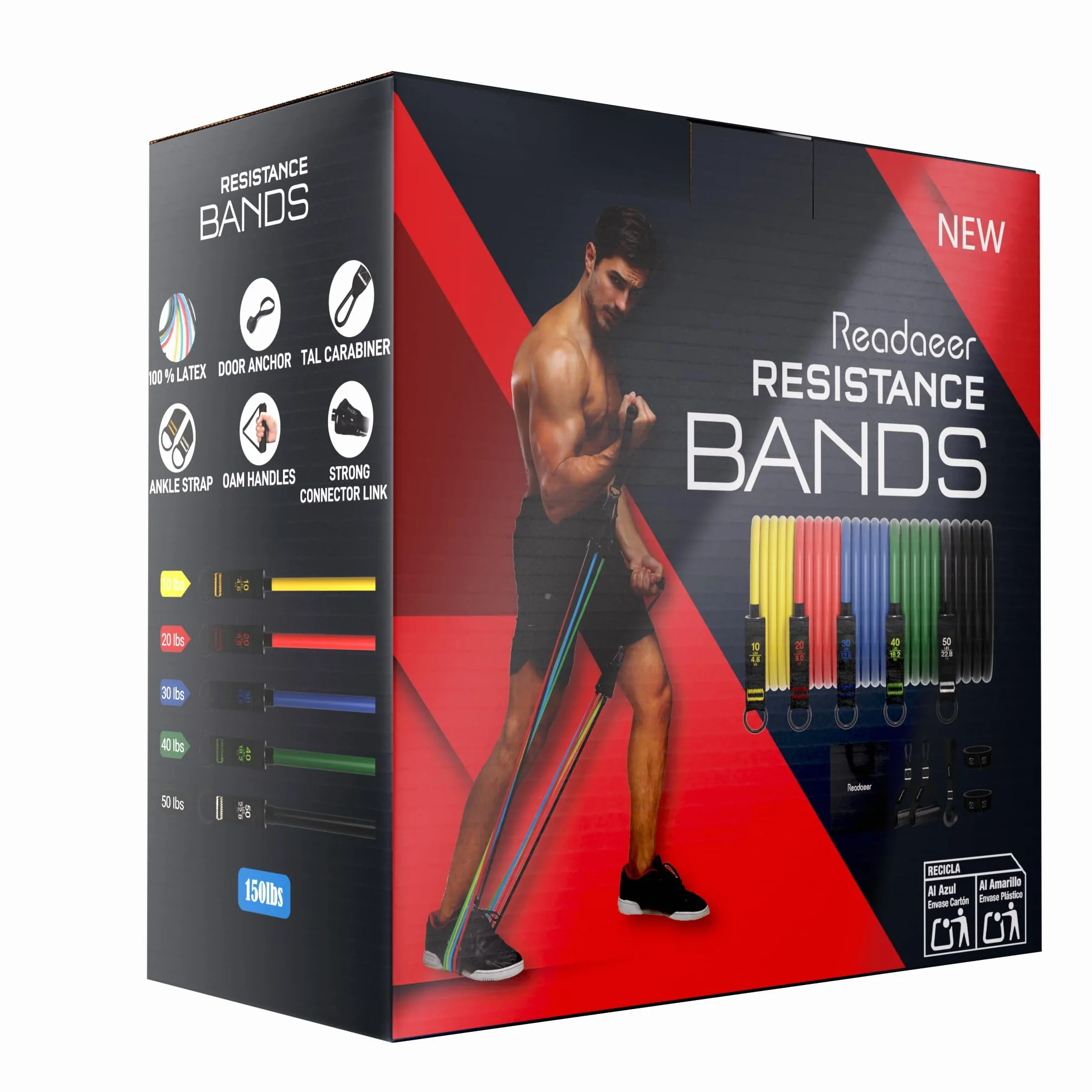 Elastique Musculation 5 Niveaux 150 lbs pour TRX Gymnase Domicile