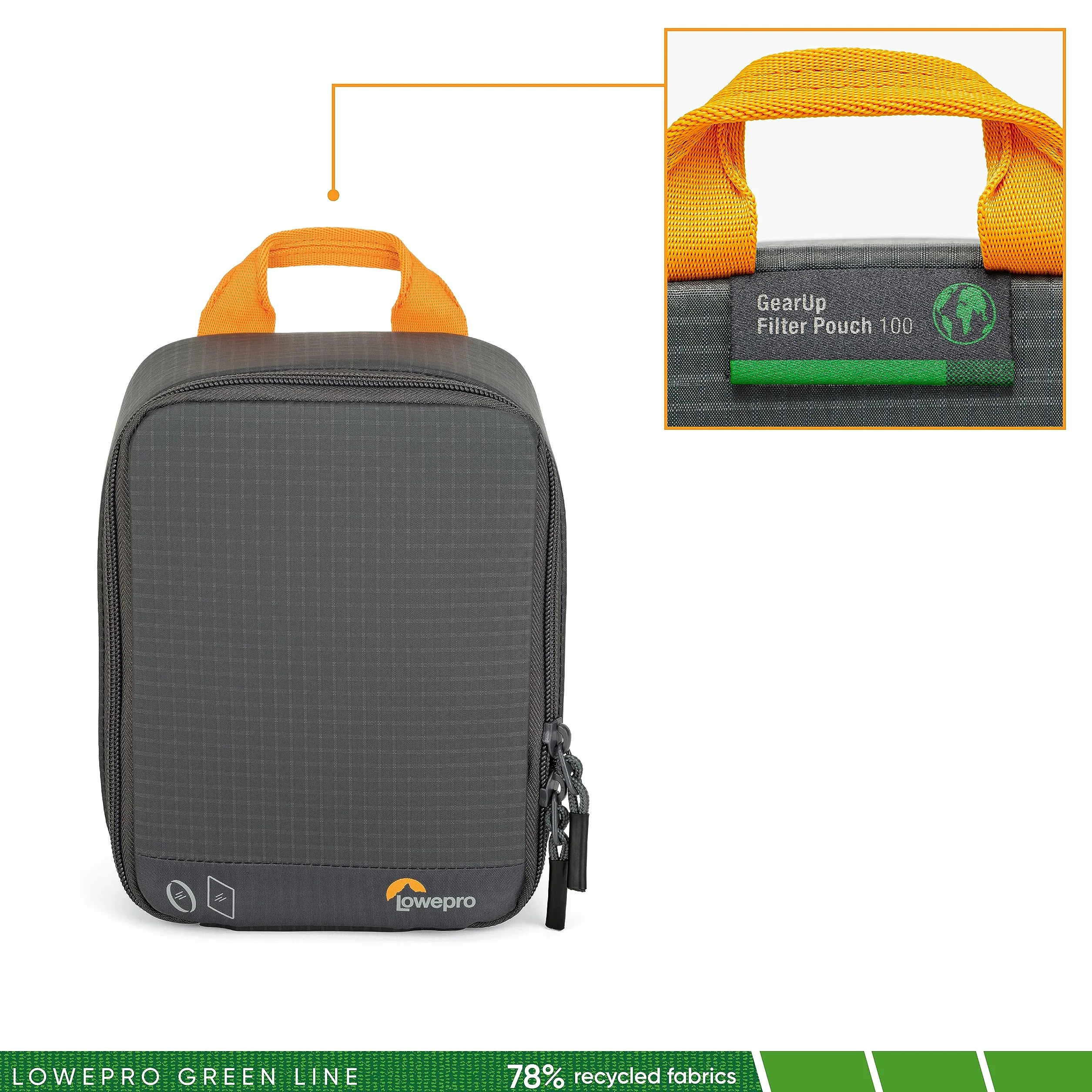 Lowepro Gearup Filter Pouch 100, Étui à Filtre avec 10 Feuille, 2 Ronds, Support de Filtre, pour Appareil Photo, Étui à Carte Anti-Rayures, Tissus Recyclés, Gris