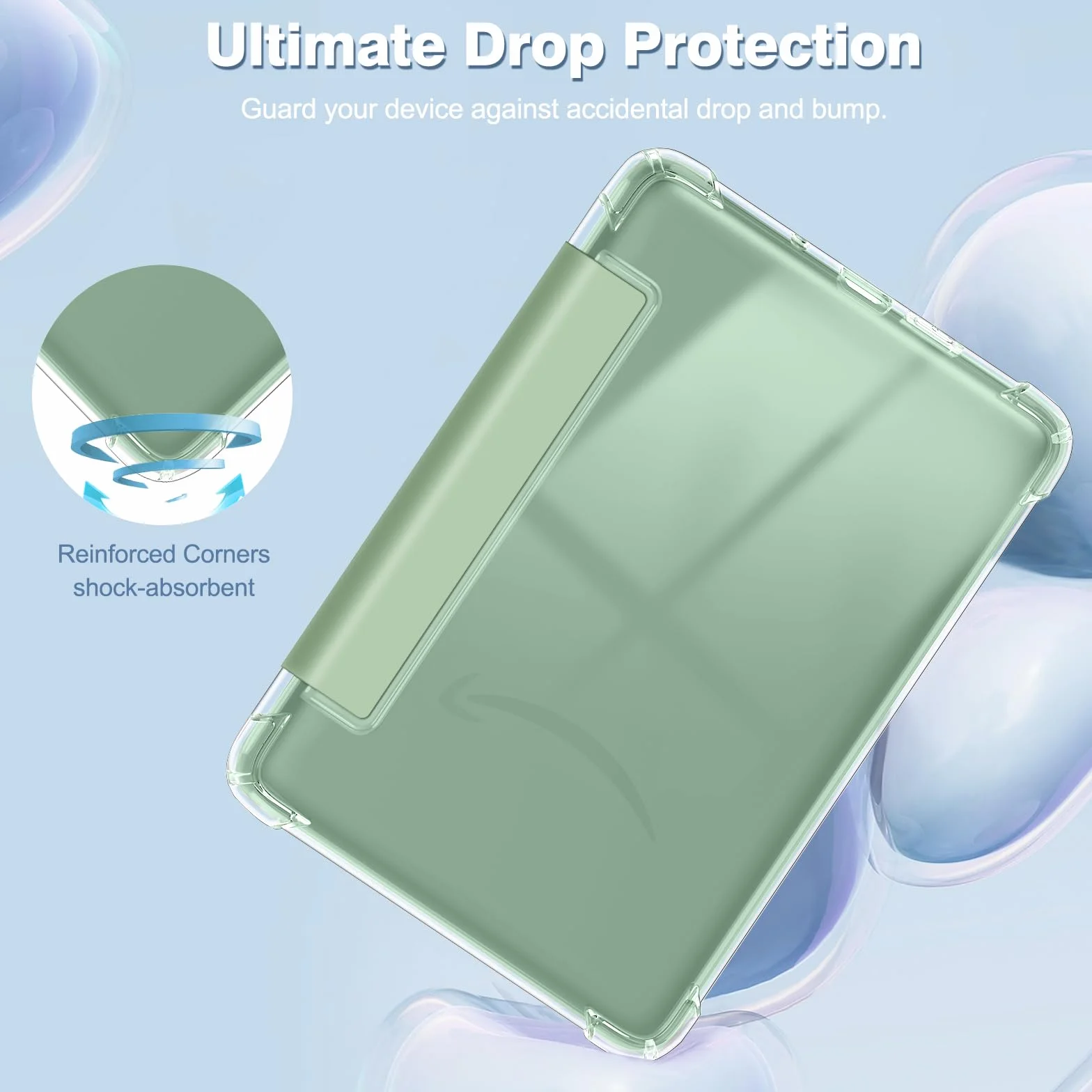 FINTIE Étui pour 6" Kindle (11e Génération, Modèle 2024/2022), Étui Transparent en TPU Souple Housse Veille/Réveil Auto, Vert Agave