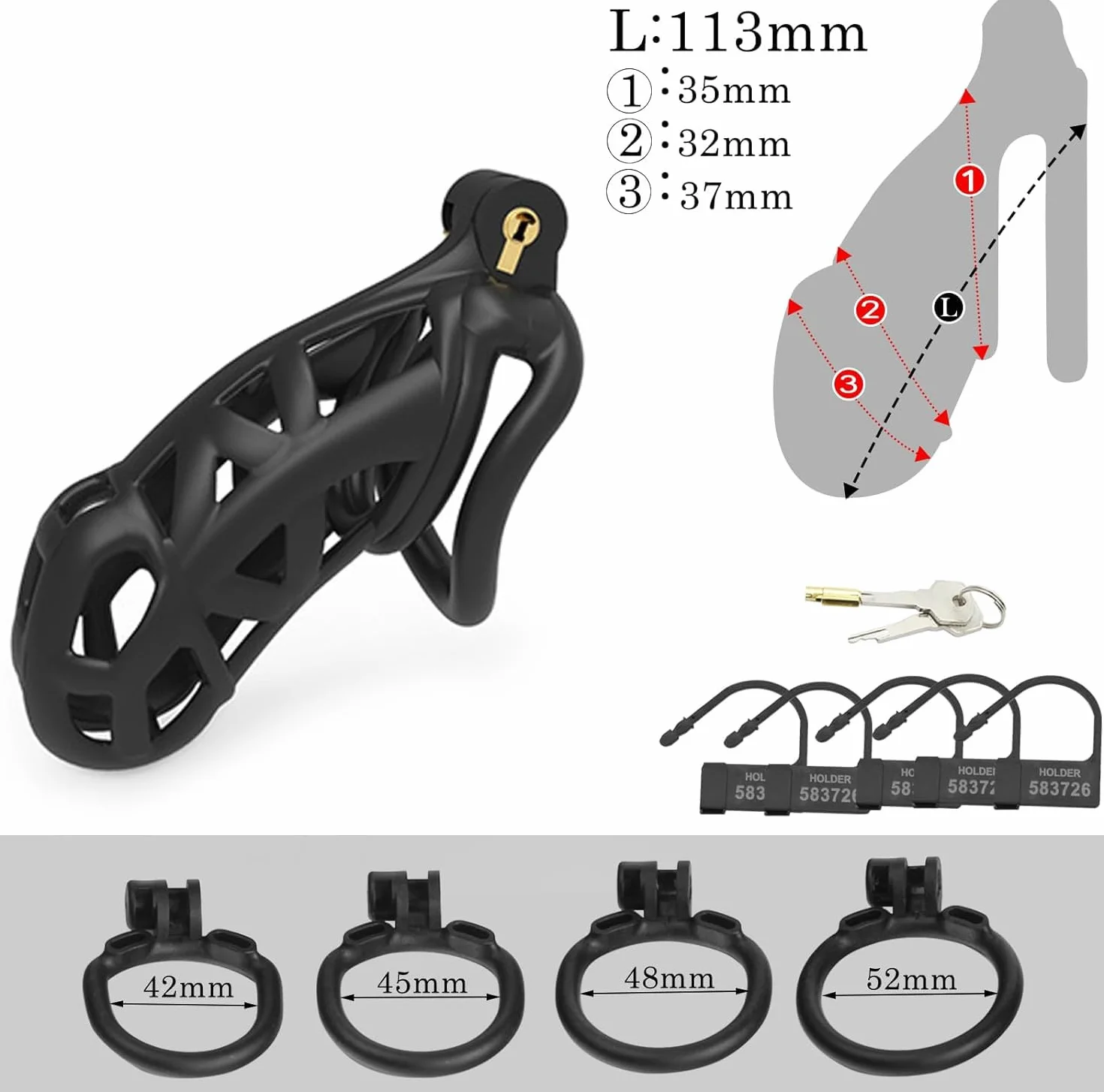Support léger en résine structure 3D anti-chute antivol Sangle secondaire complémentaire 4 boucles F408