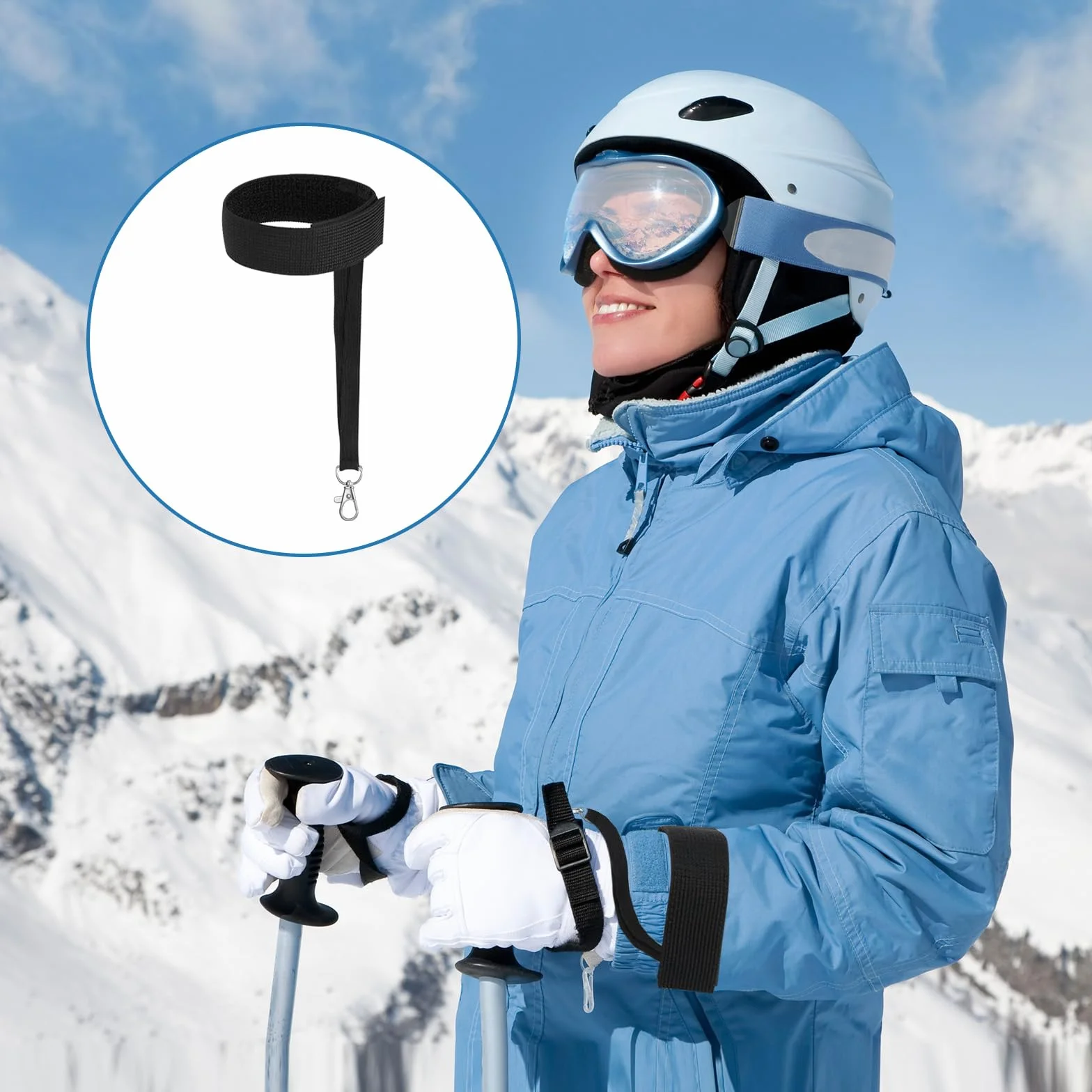 Gants de Ski d'hiver 4 pièces avec dragonne élastique pour Hommes Alpinisme Snowboard Plein air