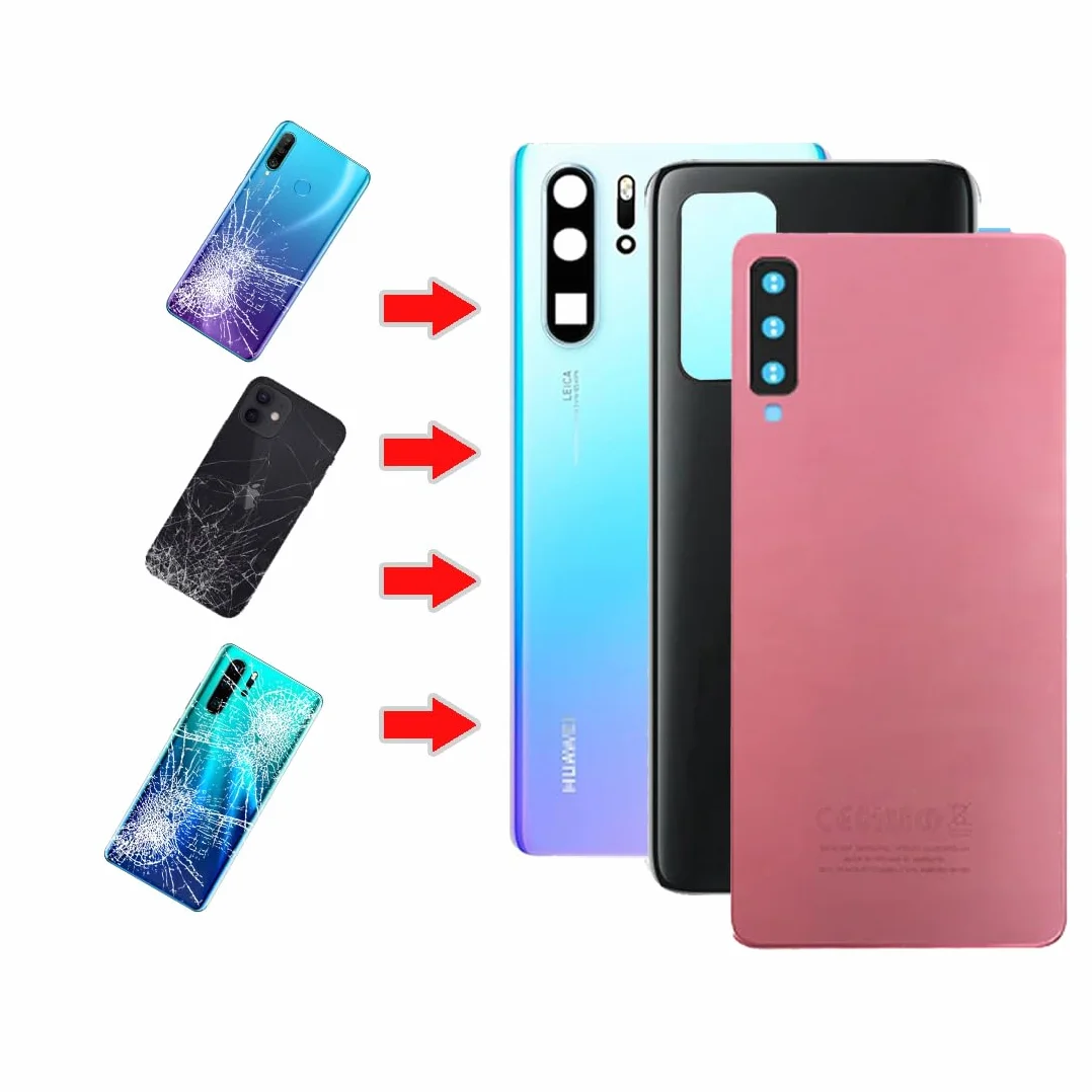 Vitre arrière de Cache Batterie Remplacement - Coque Cache Batterie Compatible pour iPhone 13 Pro Bleu + adhésif et Kit Outils