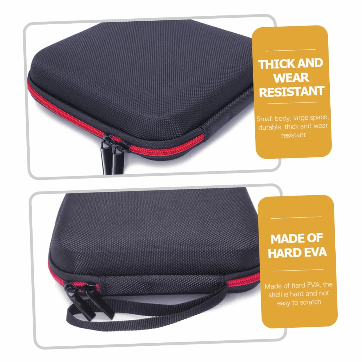 HEMOTON Pochette de Rangement Résistant aux Chocs Toucher Confortable Étui de Protection en Eva Noir Lecteur DVD pour Écouteurs et Câbles USB en Voyage