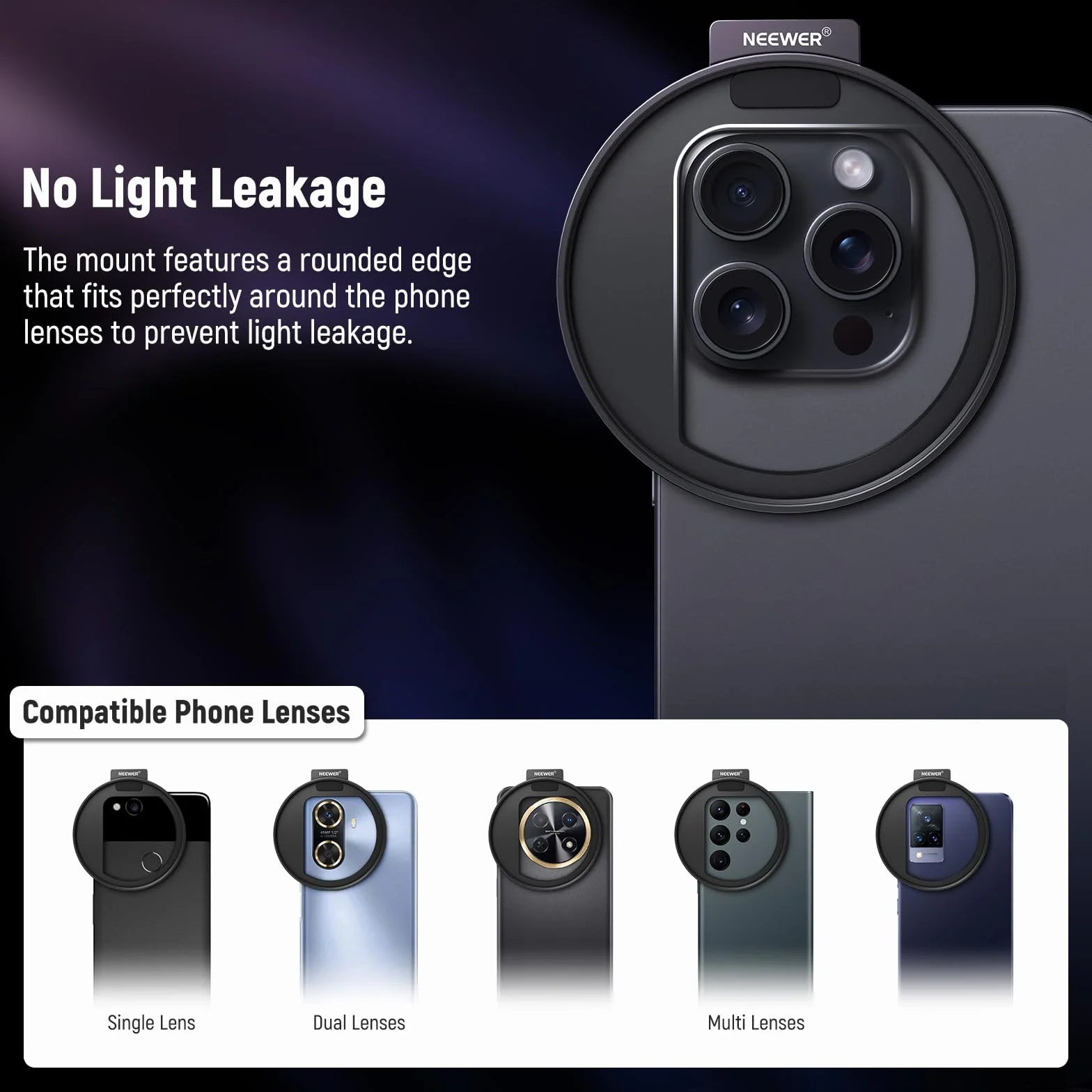 Support de filtre pour téléphone portable de 67 mm, adaptateur de filtre universel, extension de sabot de flash en métal, compatible avec les filtres filetés de 67 mm, pour la photographie de