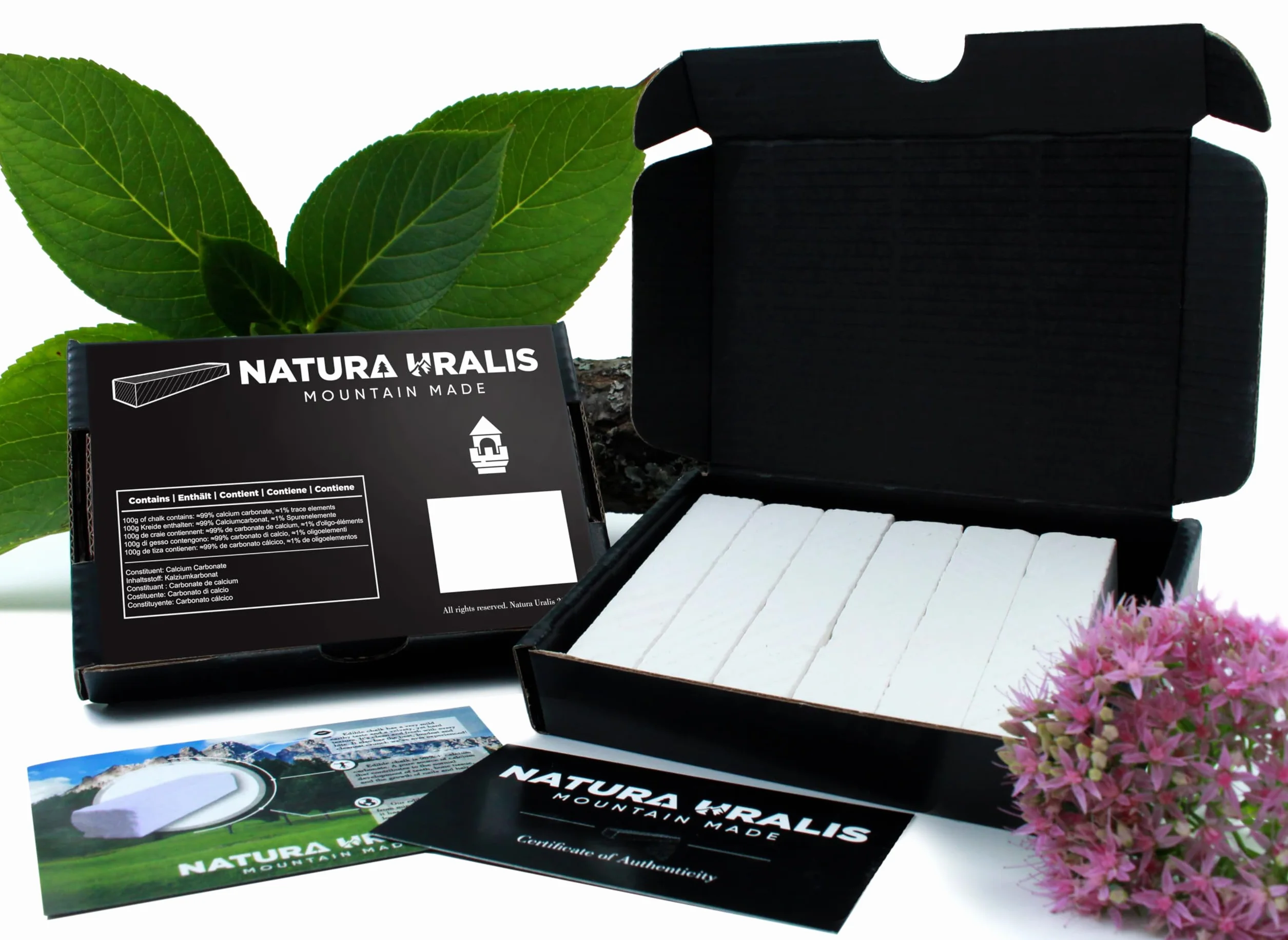 Natura Uralis Premium Craie Sciée de Belgorod 200g Barres de Craie Blanche