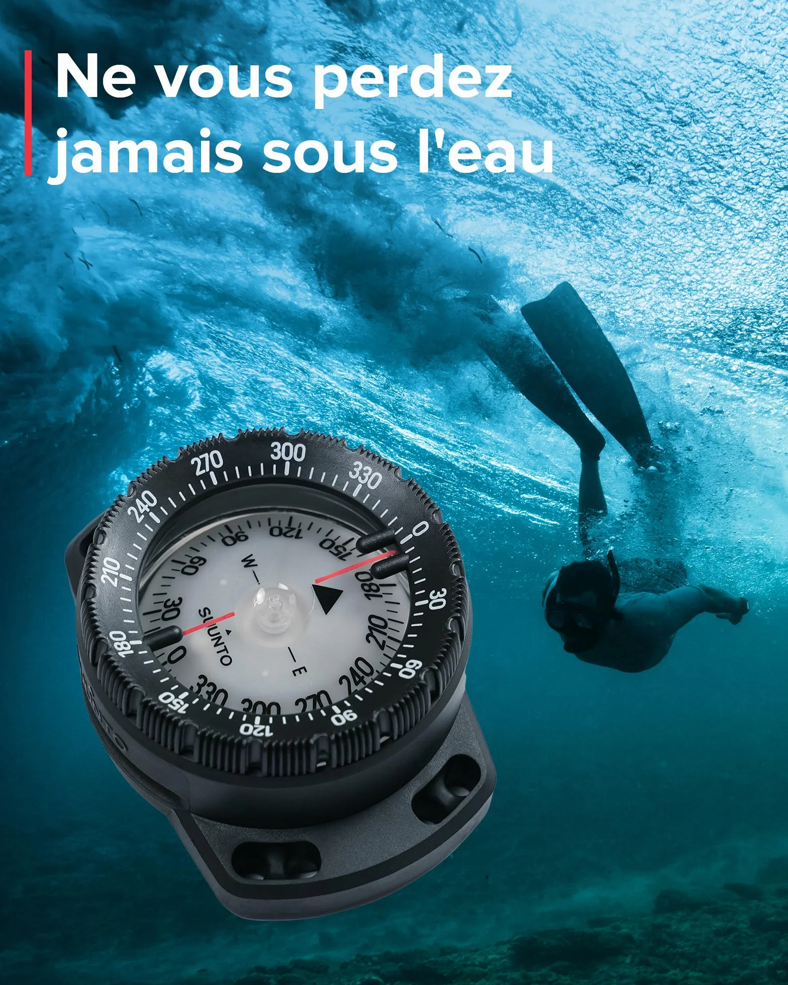SUUNTO SK-8 Boussole de Plongée Professionnelle Étanche, Cadran Phosphorescent