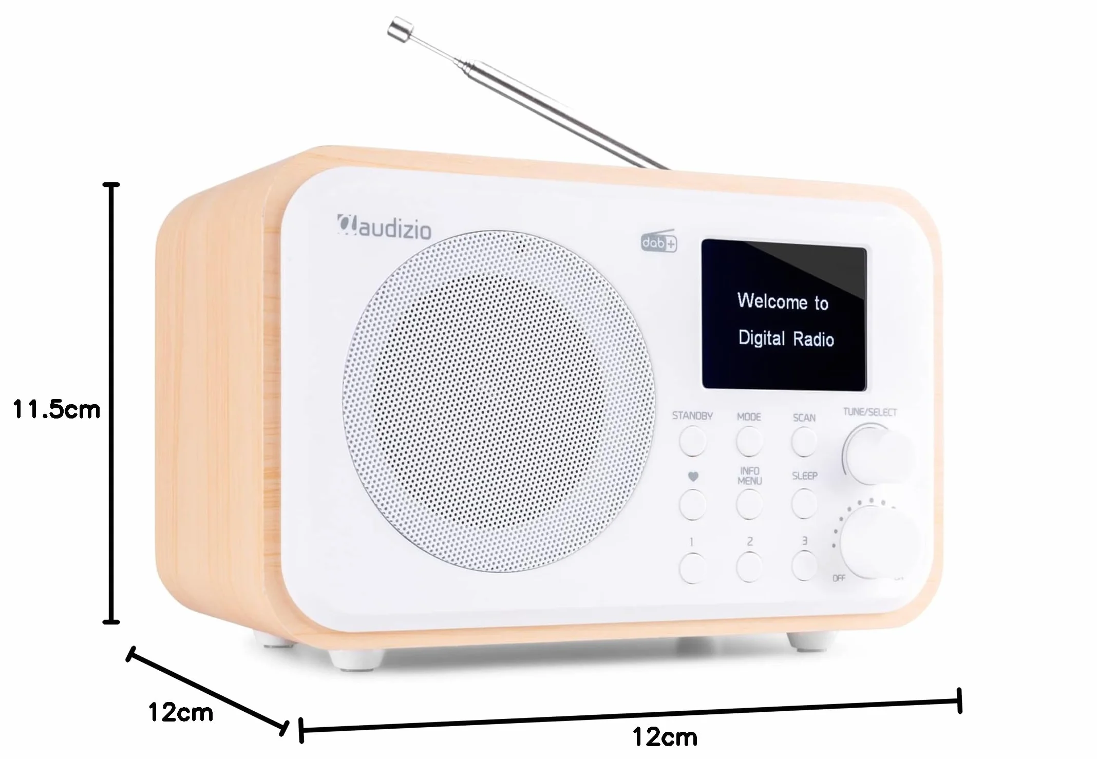 Audizio Milan Radio DAB+/FM Portable Bluetooth 2,4" Écran Couleur 2000 mAh Blanc