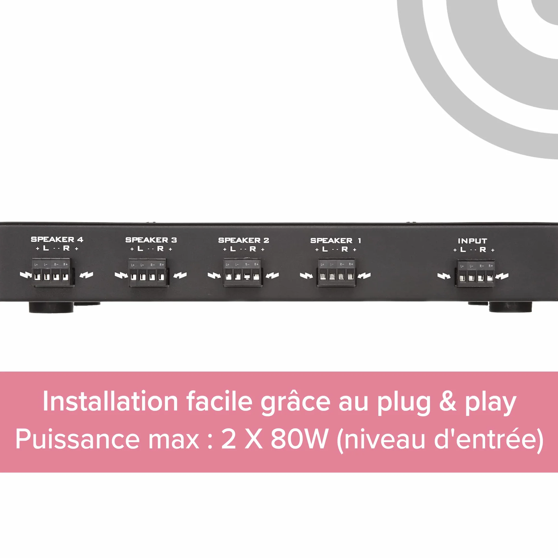 ArtSound SVC4.2 Distributeur audio 4 canaux noir 2x80W entrée multi-room