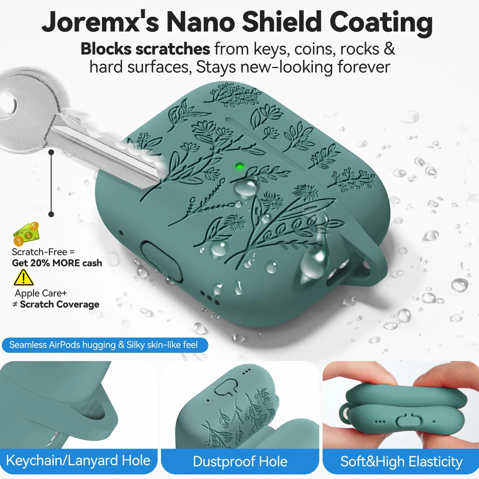 Coque pour AirPods 4 Vert Sapin Gravure au laser Étui de Protection AirPods 4 & ANC