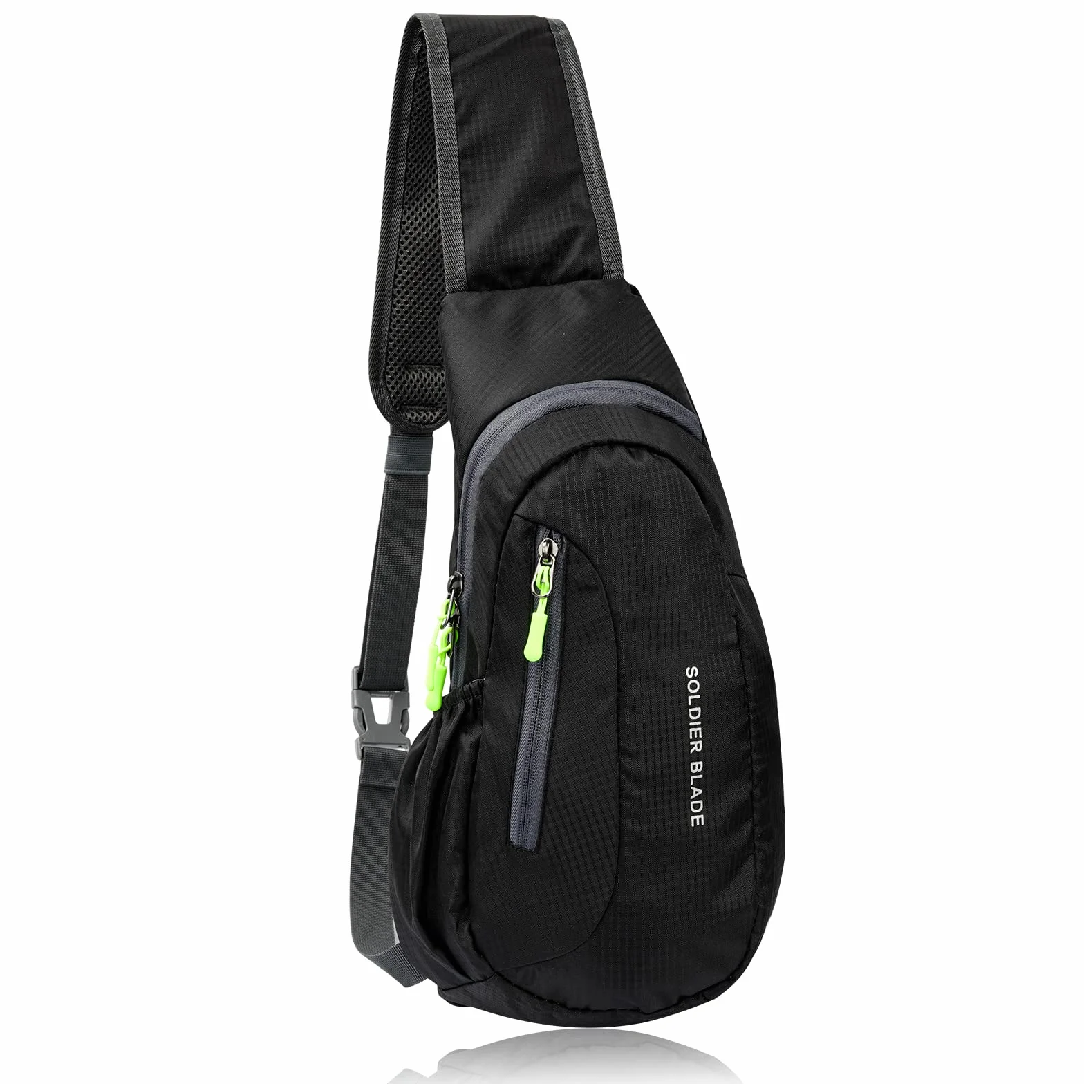 Sac de Poitrine Homme Bandoulière Léger Étanche Sling Petit Sac à Dos pour Randonnée Cyclisme Camping Voyager en Plein Air - Noir