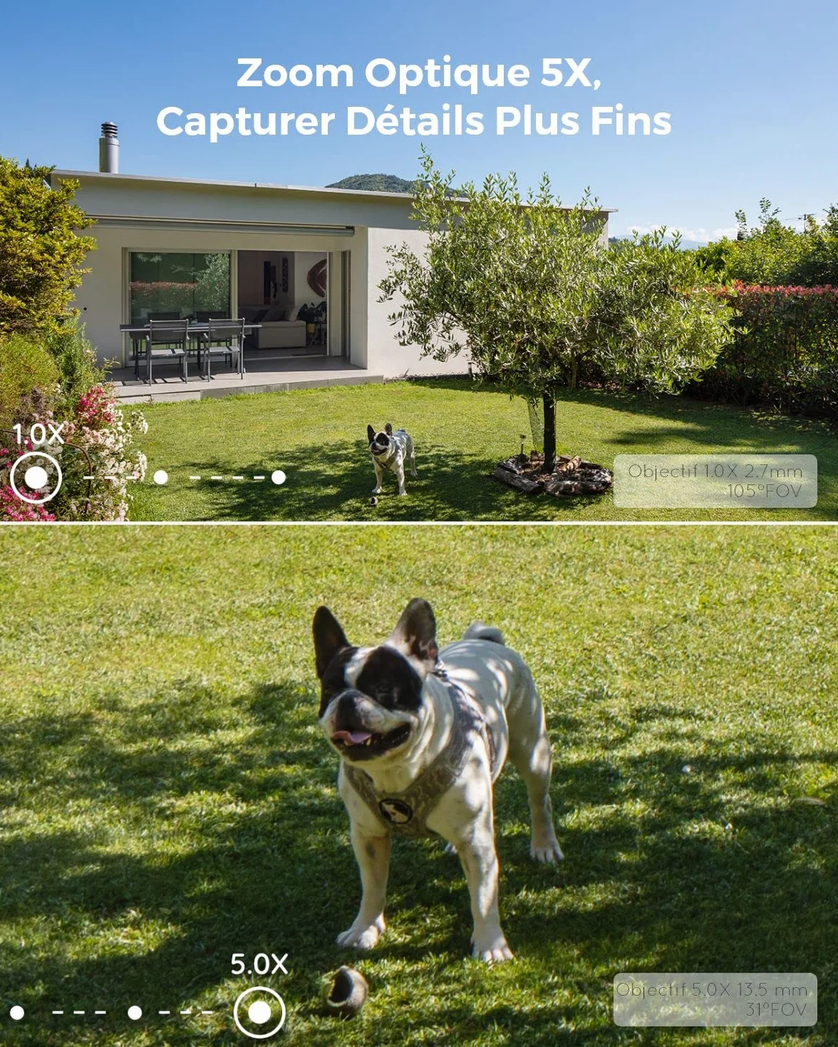 Reolink 4K Caméra de Surveillance Extérieure PoE avec Zoom Optique 5X, Vision Nocturne en Couleur, Audio Bidirectionnel, Détection de Personne/Véhicule, Alerte de Mouvement, Time-Lapse, RLC-811A