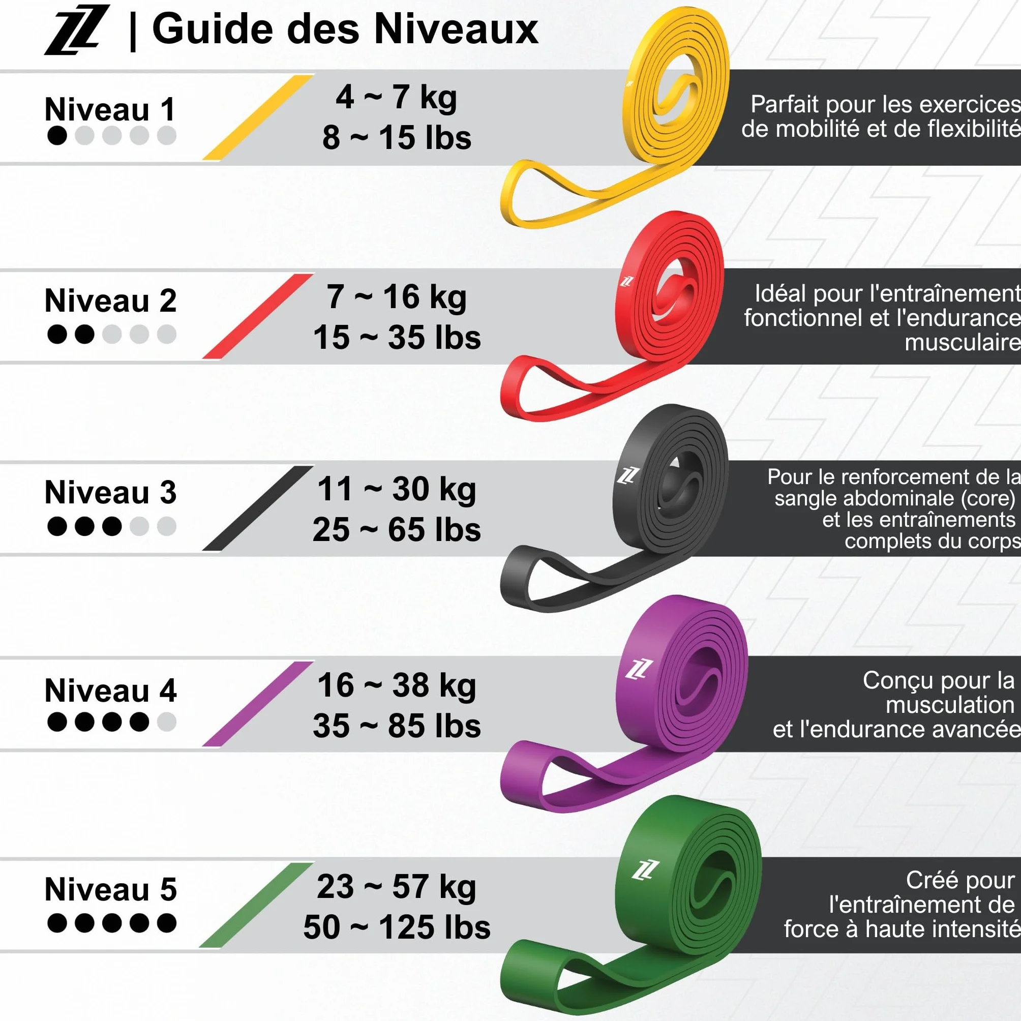 Bande Élastique de Musculation Latex Naturel Résistance Premium Entraînement Maison Salle Extérieur