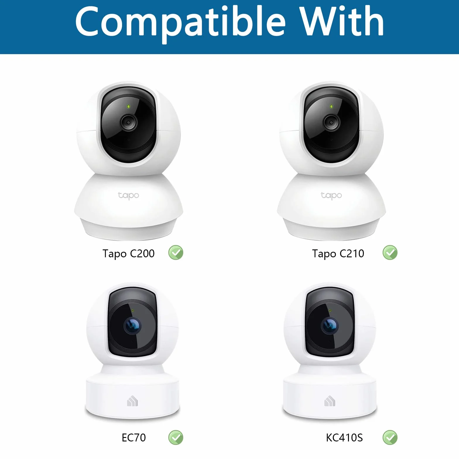 HOLACA Support mural Compatible avec TP-Link Tapo C200 / C210 / C220 / C201 / C202 / C211 / C212 / C222 / C230 Caméra de surveillance WiFi pour intérieur, Blanc 2 pièces