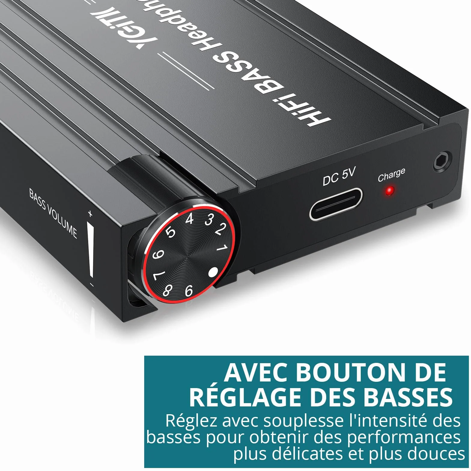Amplificateur de Casque HiFi Bass Amplificateur de Casque HiFi 16-600Ω Sortie Stéréo Audio 3.5mm Portable et Rechargeable pour MP3/ MP4/ Téléphones/Ordinateur