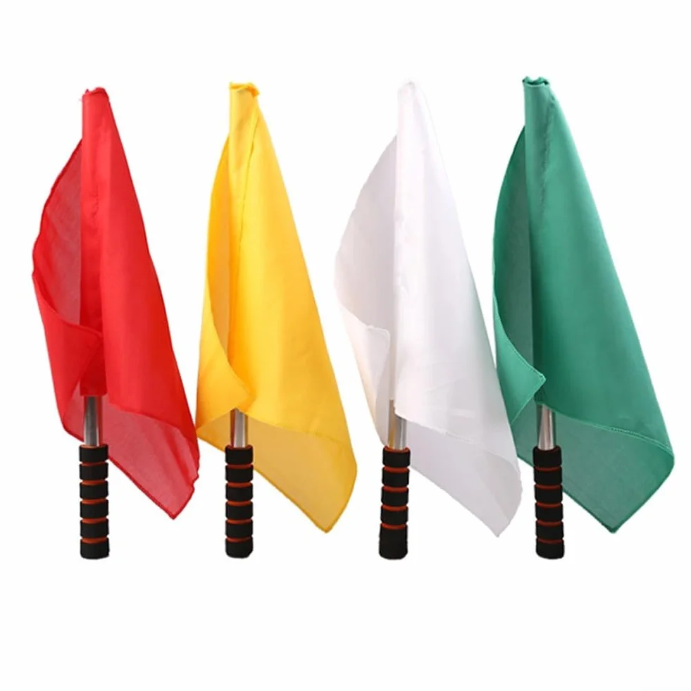 Drapeaux d'arbitre avec mât en mousse imperméable pour compétition sportive (jaune)