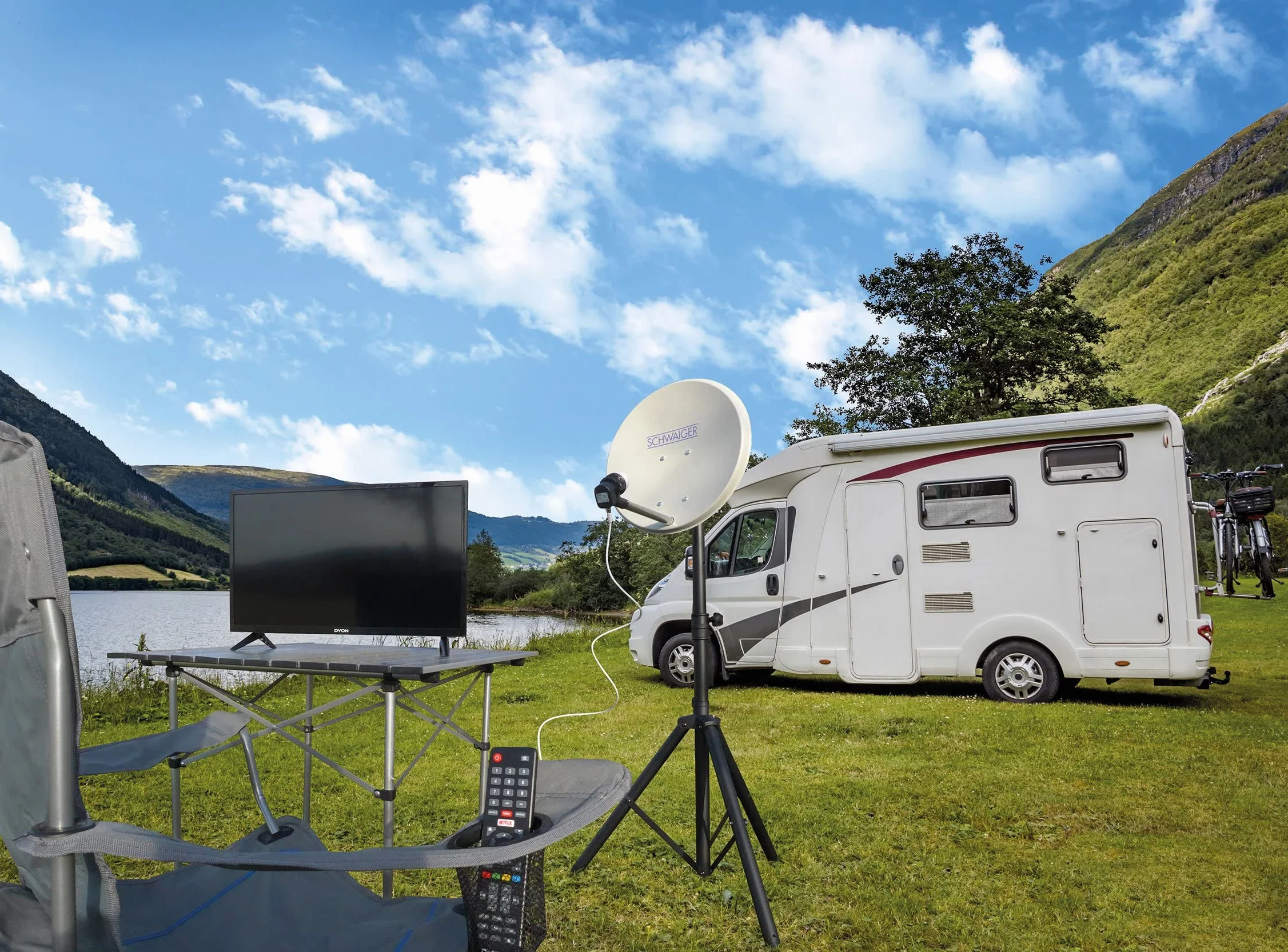 Schwaiger SATSET440 Antenne Satellites Noir Gris Argent