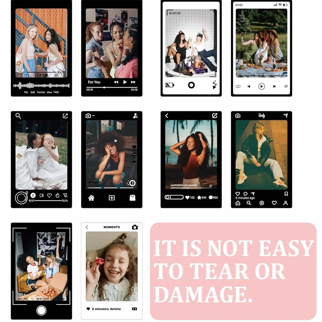 30 Pièces Autocollants Bordure et Cadres Colorés pour Fujifilm Instax Mini