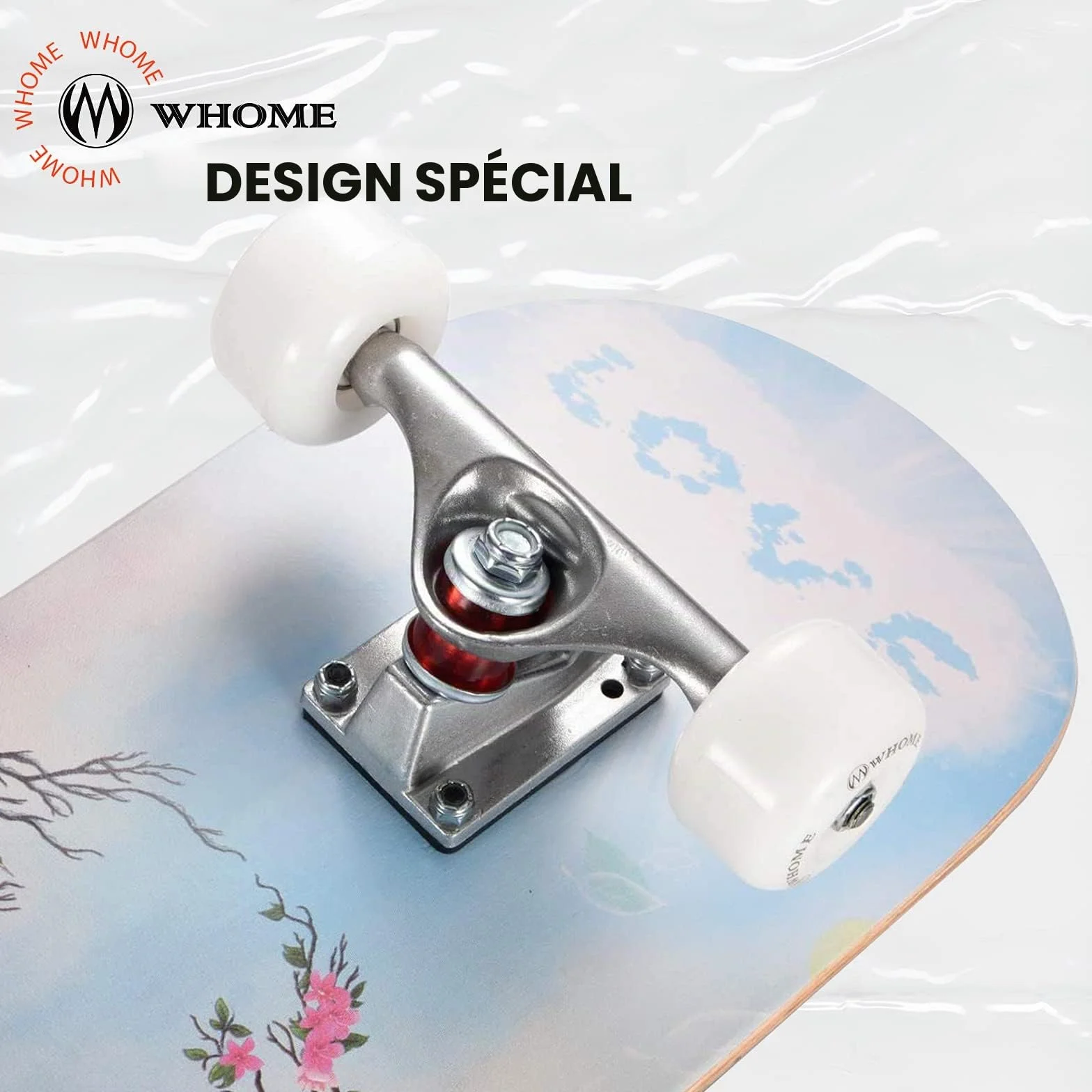 WHOME Pro Skateboard Complet 31x8 inch Plateau 8 Plis érable Alpin Roulement ABEC-9