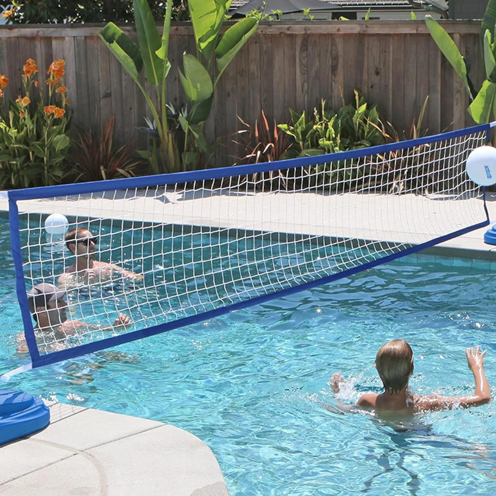 Filet de Volleyball Piscine 3x15ft Lourde pour Piscines Enracinées Jeux d'Eau Extérieur