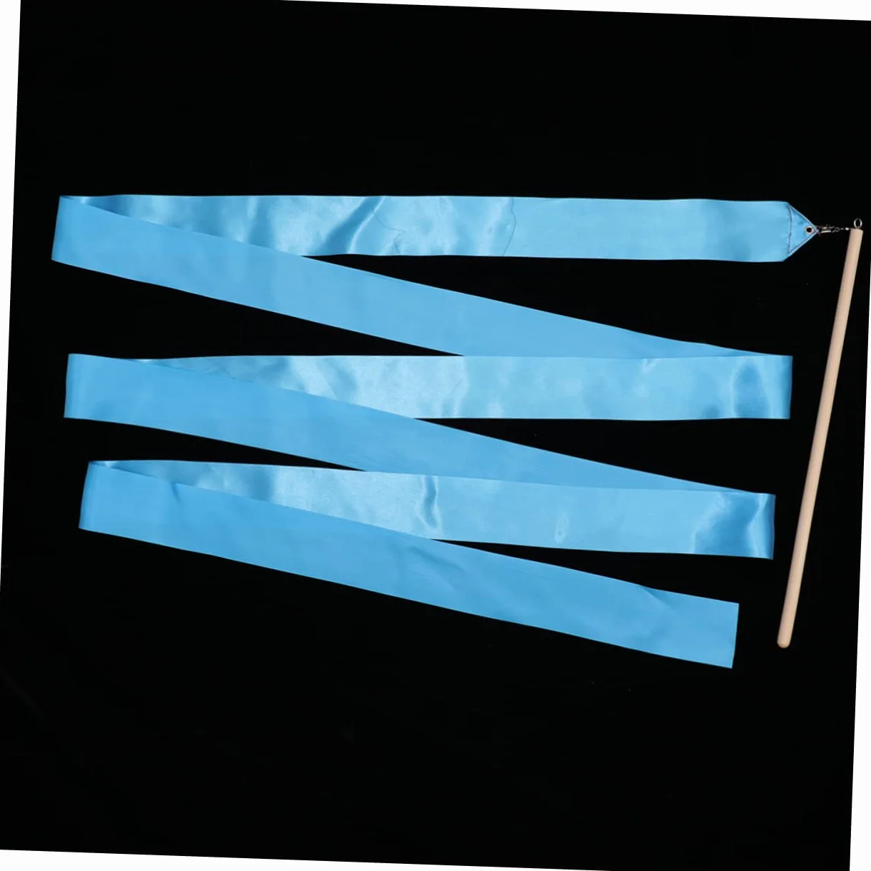 BESPORTBLE Ruban de Gymnastique Artistique Bleu 2 Pièces Poignée en Bois et Soie