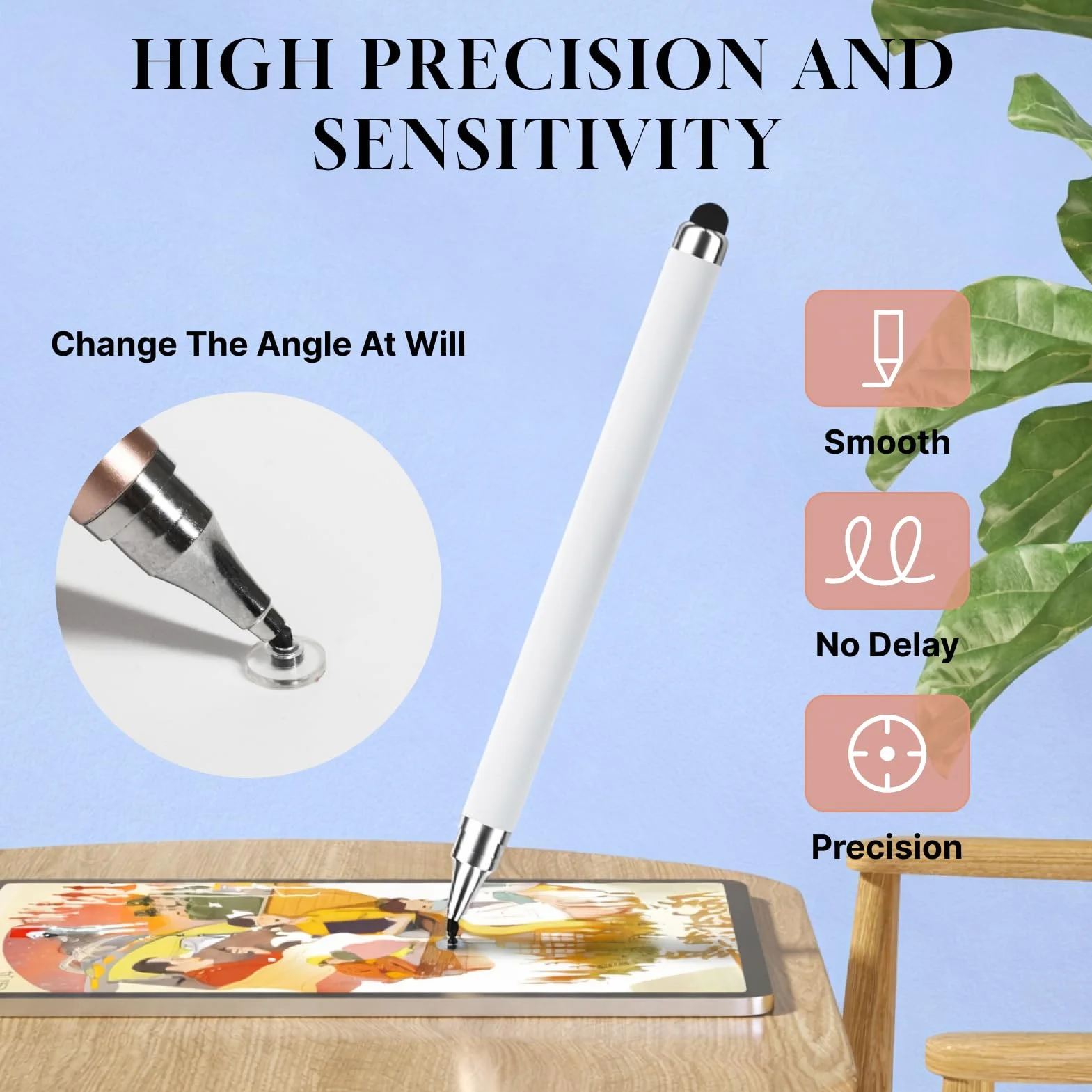 Lot de 3 Stylos Tactiles Universels 2 en 1 pour Smartphones, Tablette, Haute Précision Compatible iPad iPhone Android Samsung