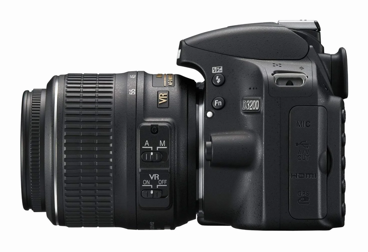 Nikon D3200 Appareil photo numérique Reflex 24.2 Kit Objectif AF-S DX 18-55 mm Noir (Reconditionné)