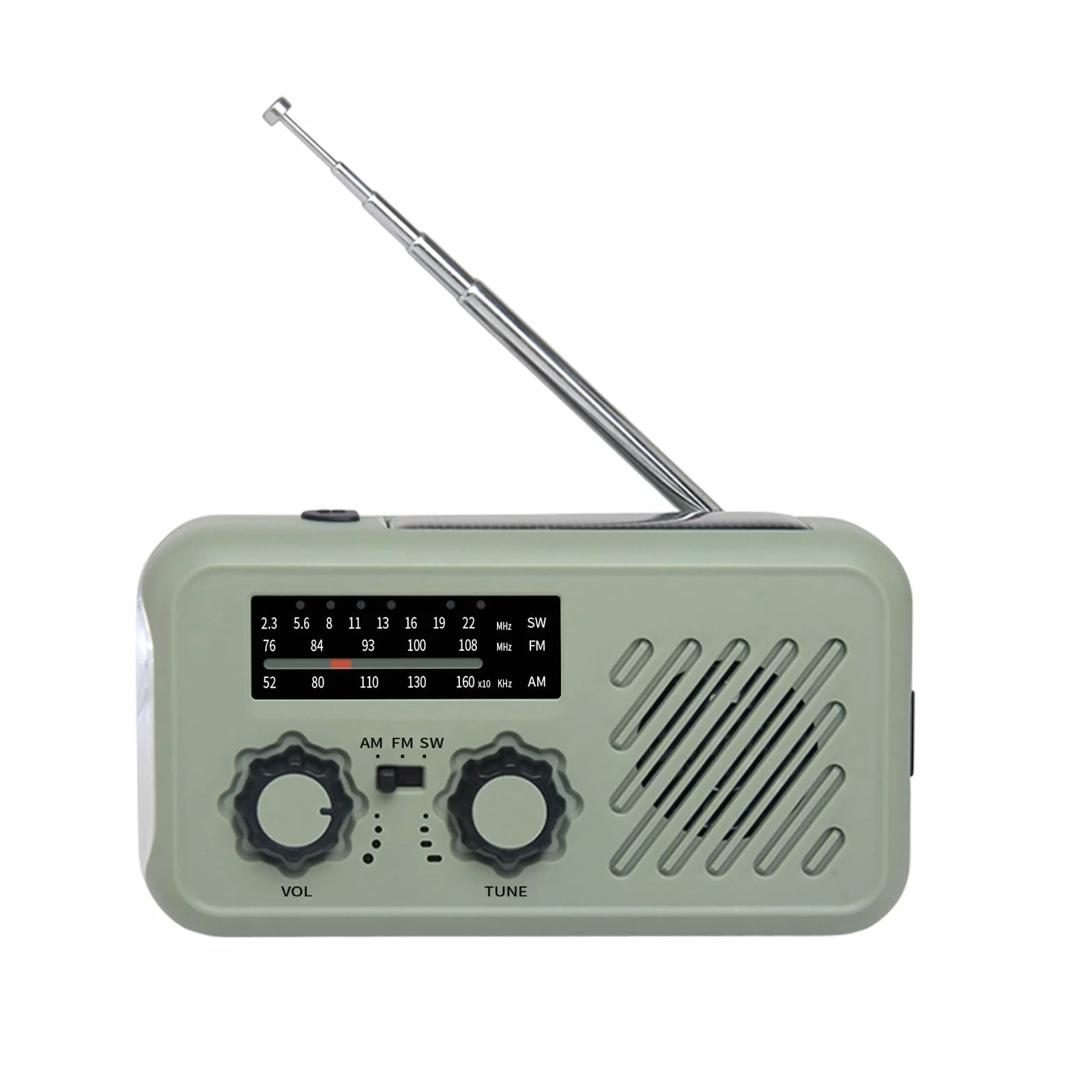 Radio Solaire d'Urgence à Manivelle Auto-alimentée avec Lampe de Poche LED, Alarme SOS, AM/FM, Météo Wind Up, Charge Smartphone USB