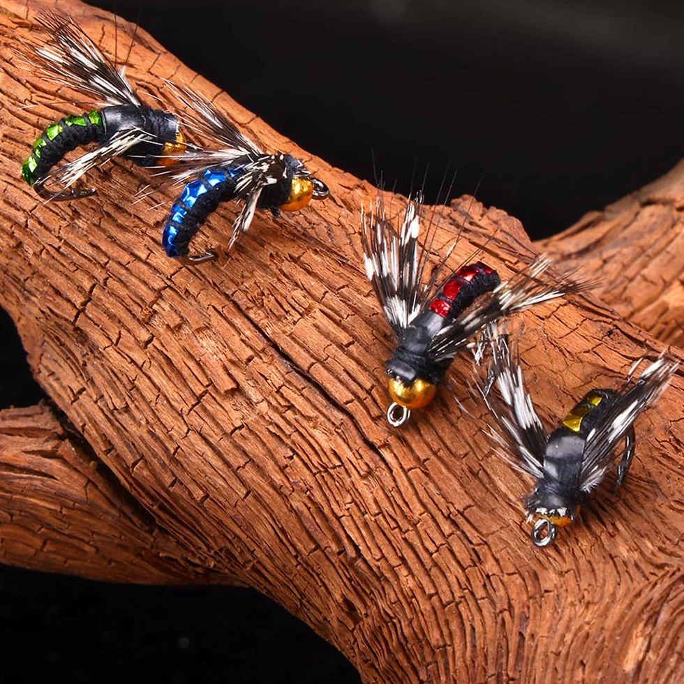 Leurres pour truite lot de 10 - Imitation insectes appâts bioniques eau douce