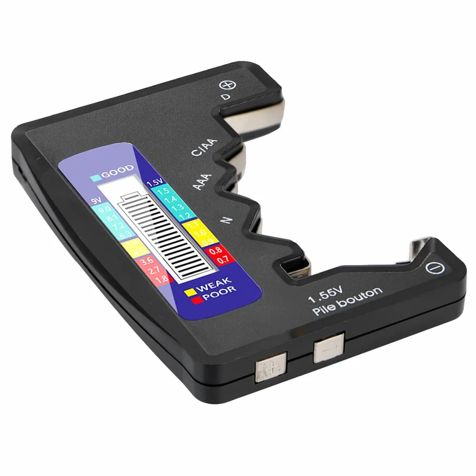 DollaTek 1,5V 9V Batterie Numérique AA AAA LR44 Testeur Universel de Capacité de Batterie de Lithium Vérificateur de Source d'Alimentation Outils de Mesure - Noir