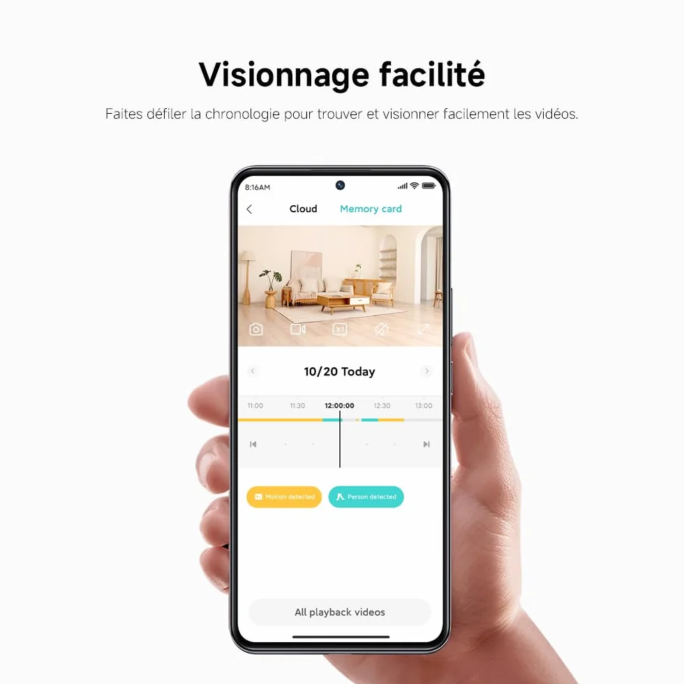 XIAOMI C301 Caméra Intérieure 2K 3MP 360° Surveillance WiFi 6 Détection Personnes Audio Bidirectionnel