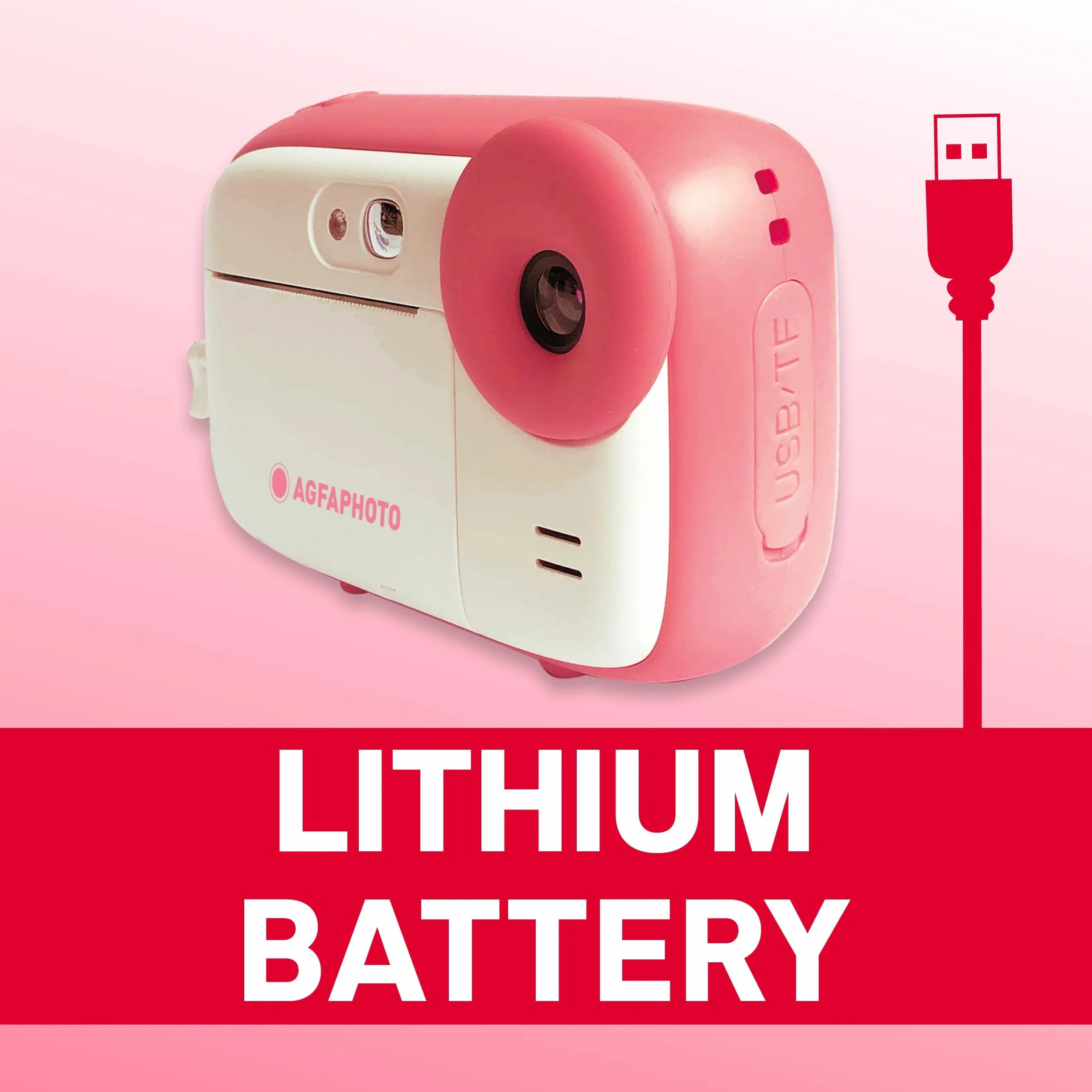 AgfaPhoto Realikids Instant Cam - Appareil Photo Instantané pour Enfant, Photo/Video, Ecran LCD 2,4', Port Micro SD, Batterie Lithium, Miroir Selfie et Filtre Photo