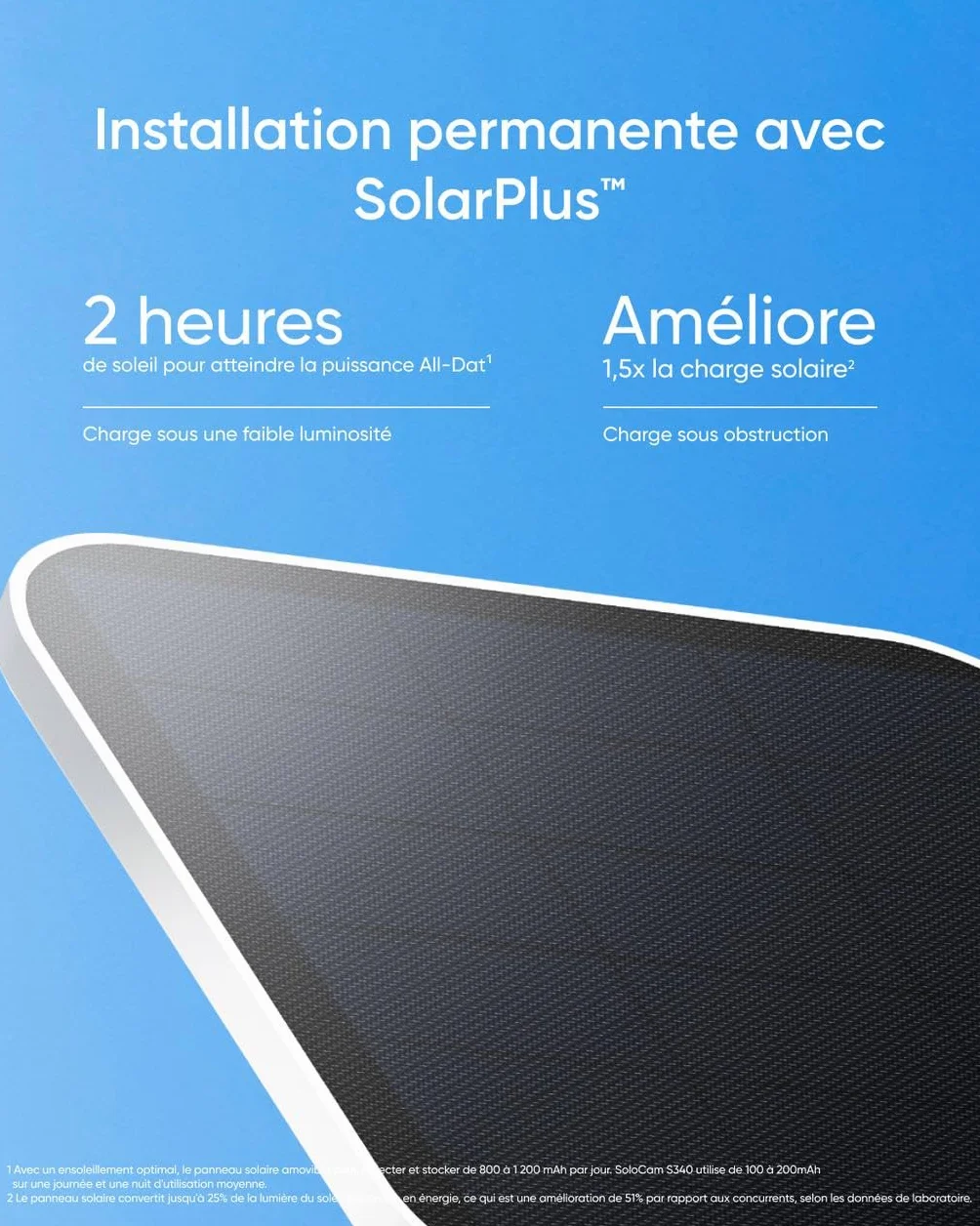 eufy Security SoloCamS340 Caméra de Sécurité Solaire WiFi Extérieure 360° 3K Sans Fil
