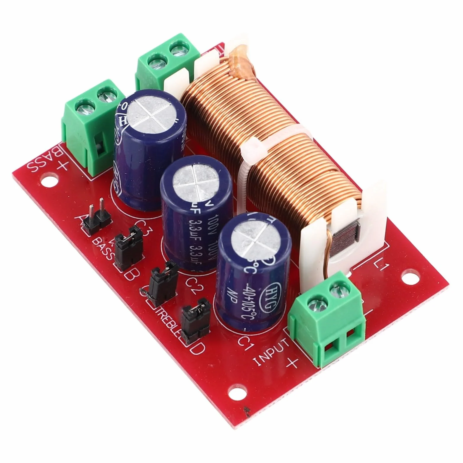 Filtre croisé haute capacité 400 W facilitant un contrôle précis du son sur les variations d'impédance