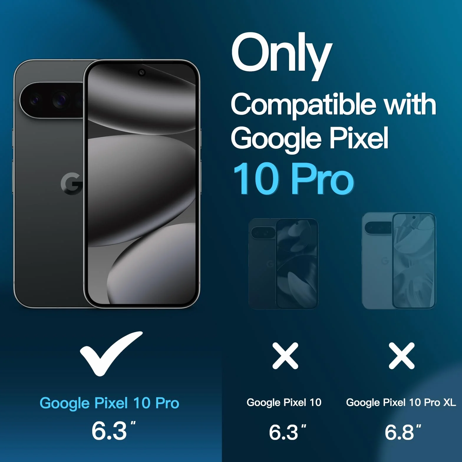 JETech Protection D'écran pour Google Pixel 10 Pro avec Protecteur d'Objectif Caméra, Compatible avec le Déverrouillage par Empreinte Digitale, Film en Verre Trempé, HD Clair, Lot de 2 Chacun